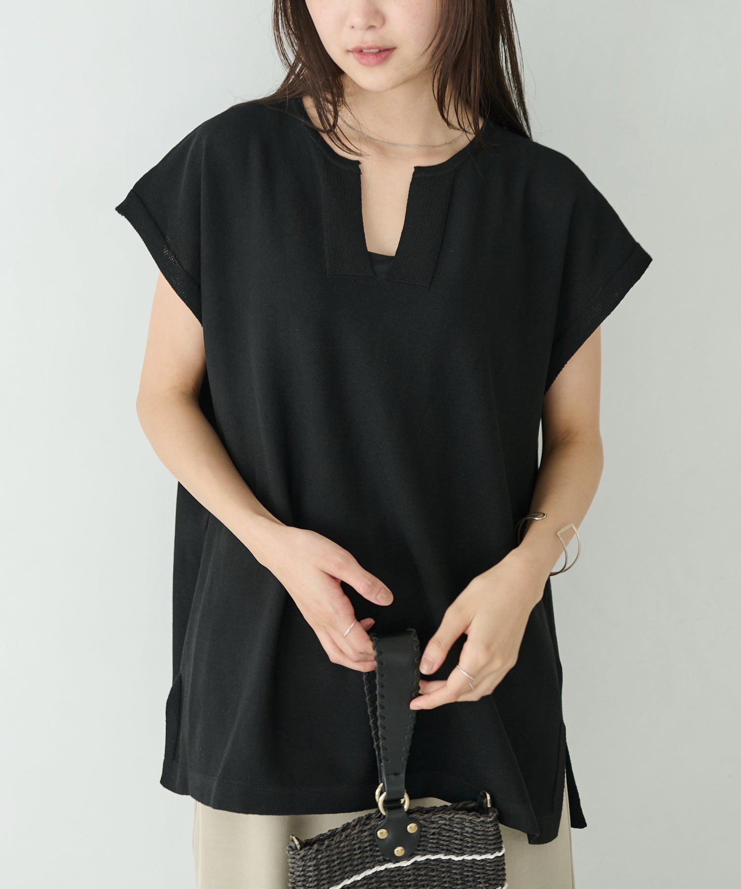 【洗える】スキッパーポンチョプルオーバー