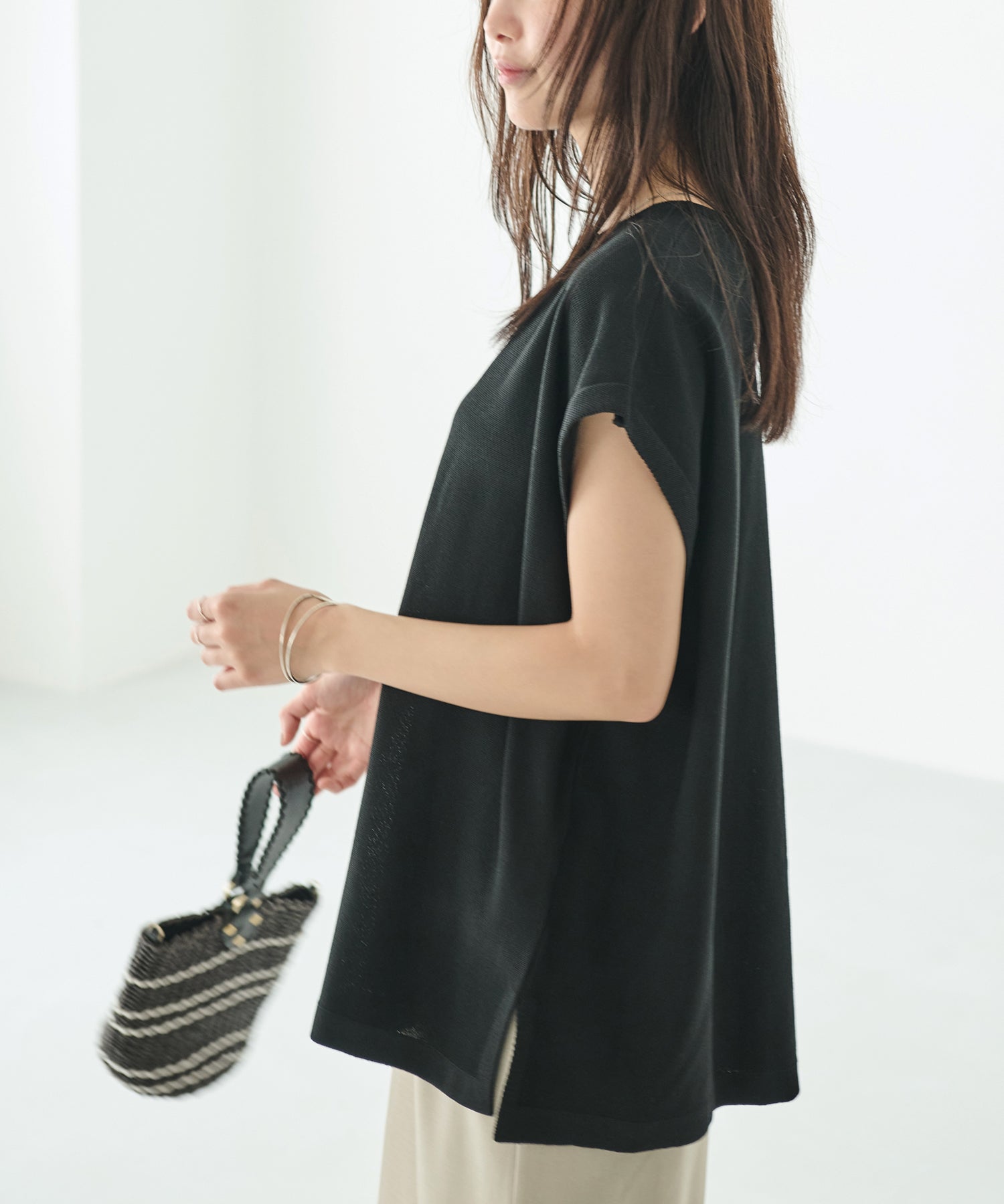 【洗える】スキッパーポンチョプルオーバー