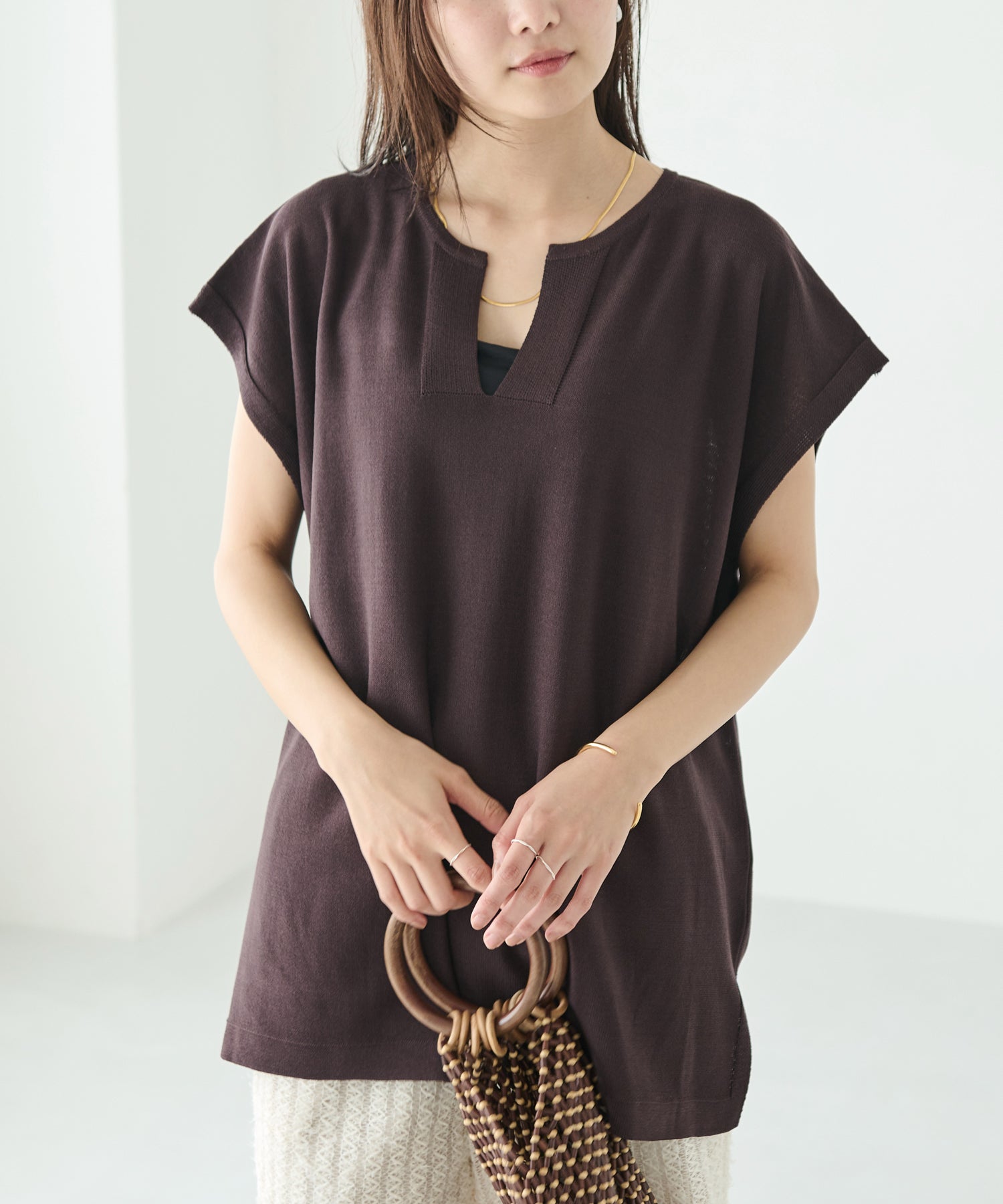 【洗える】スキッパーポンチョプルオーバー