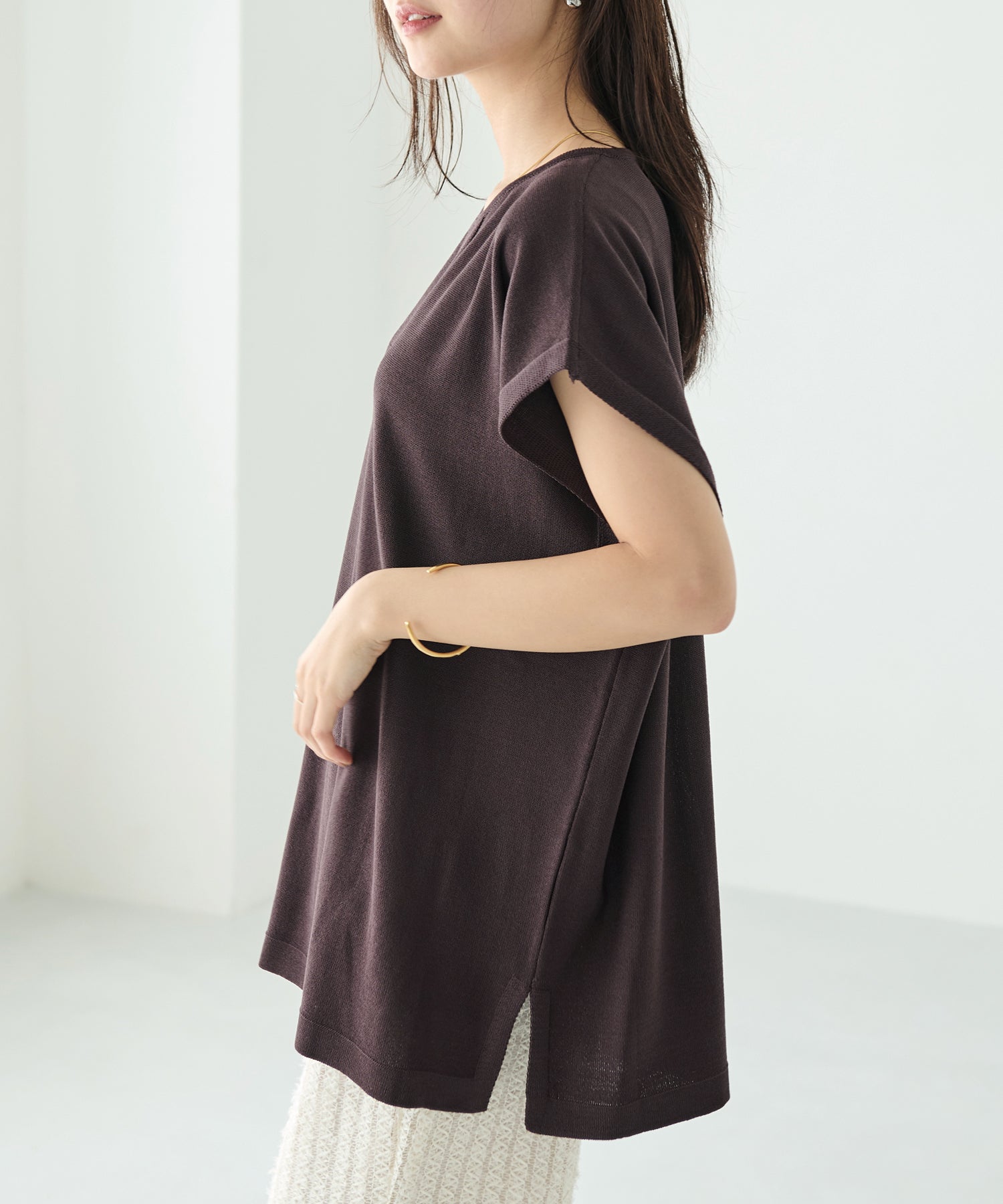 【洗える】スキッパーポンチョプルオーバー