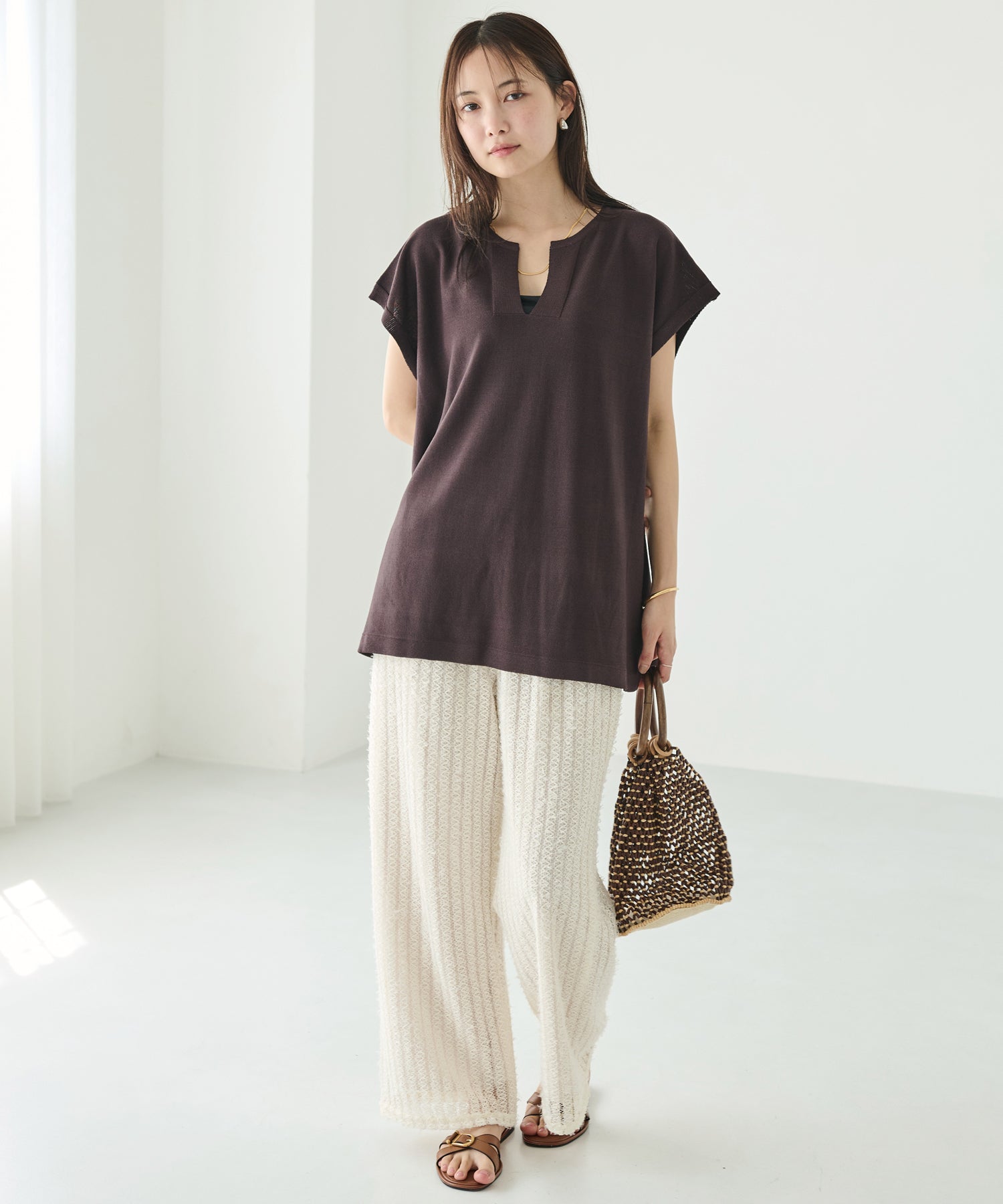 【洗える】スキッパーポンチョプルオーバー