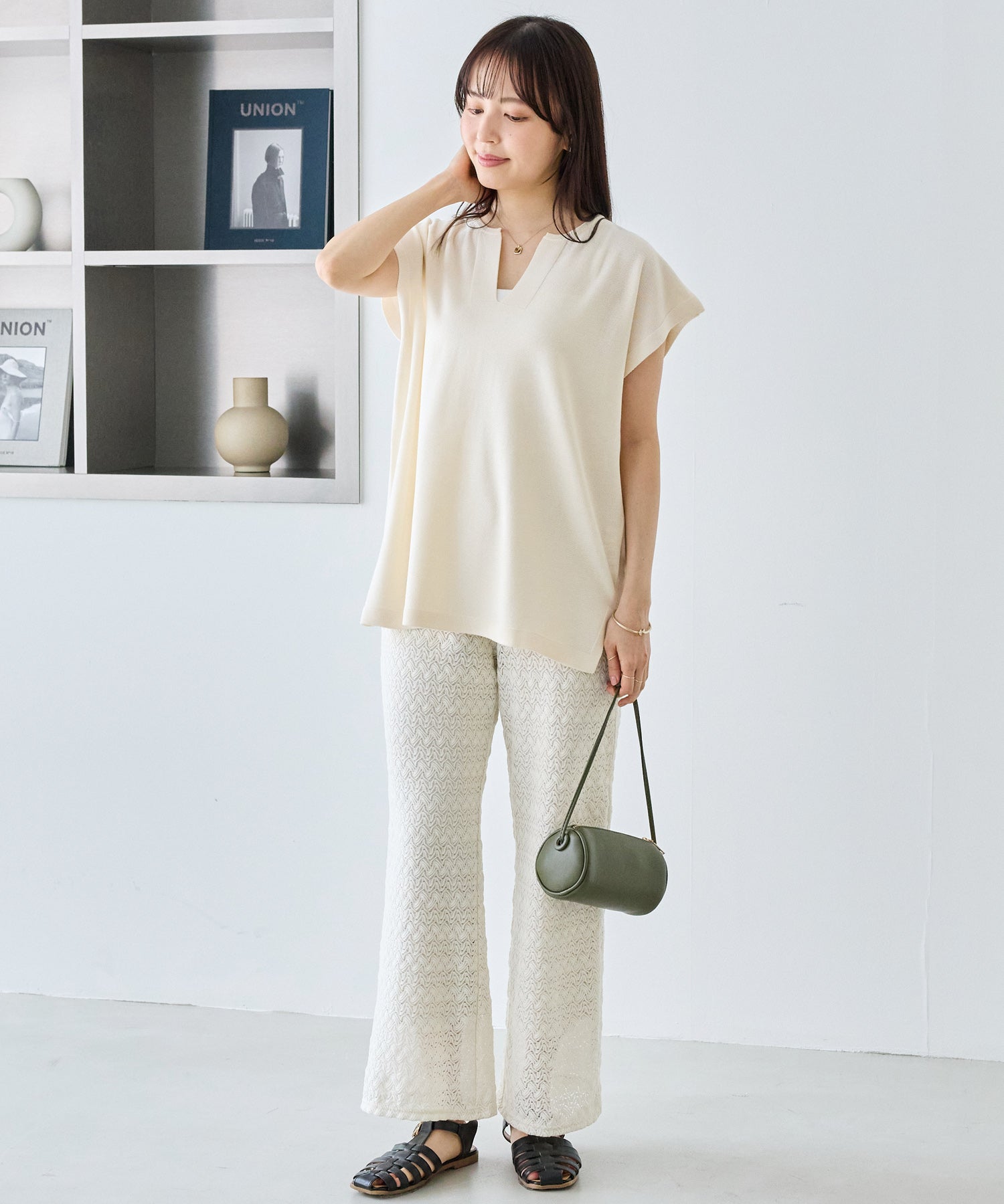 【洗える】スキッパーポンチョプルオーバー