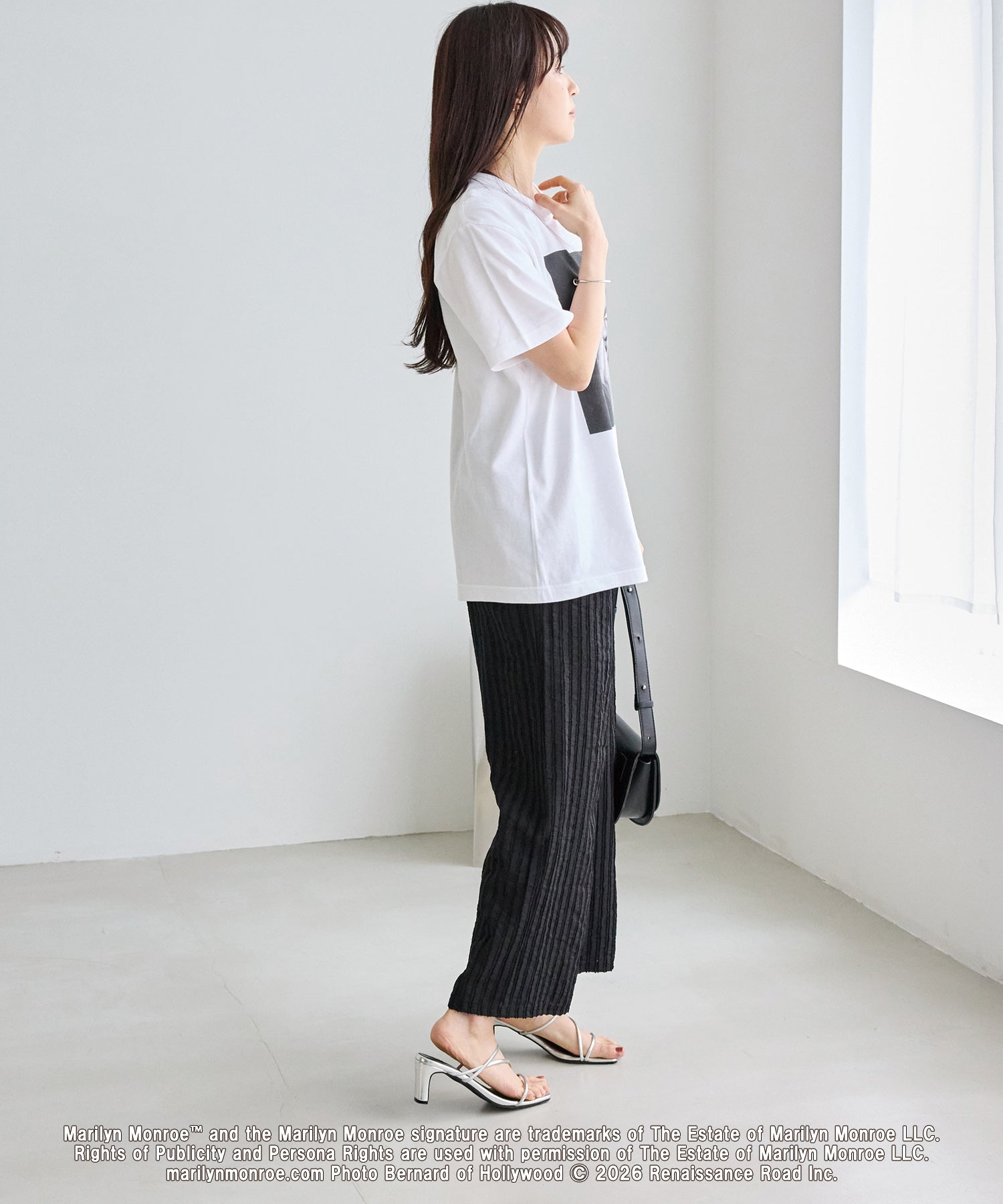 ストライプレースイージーパンツ