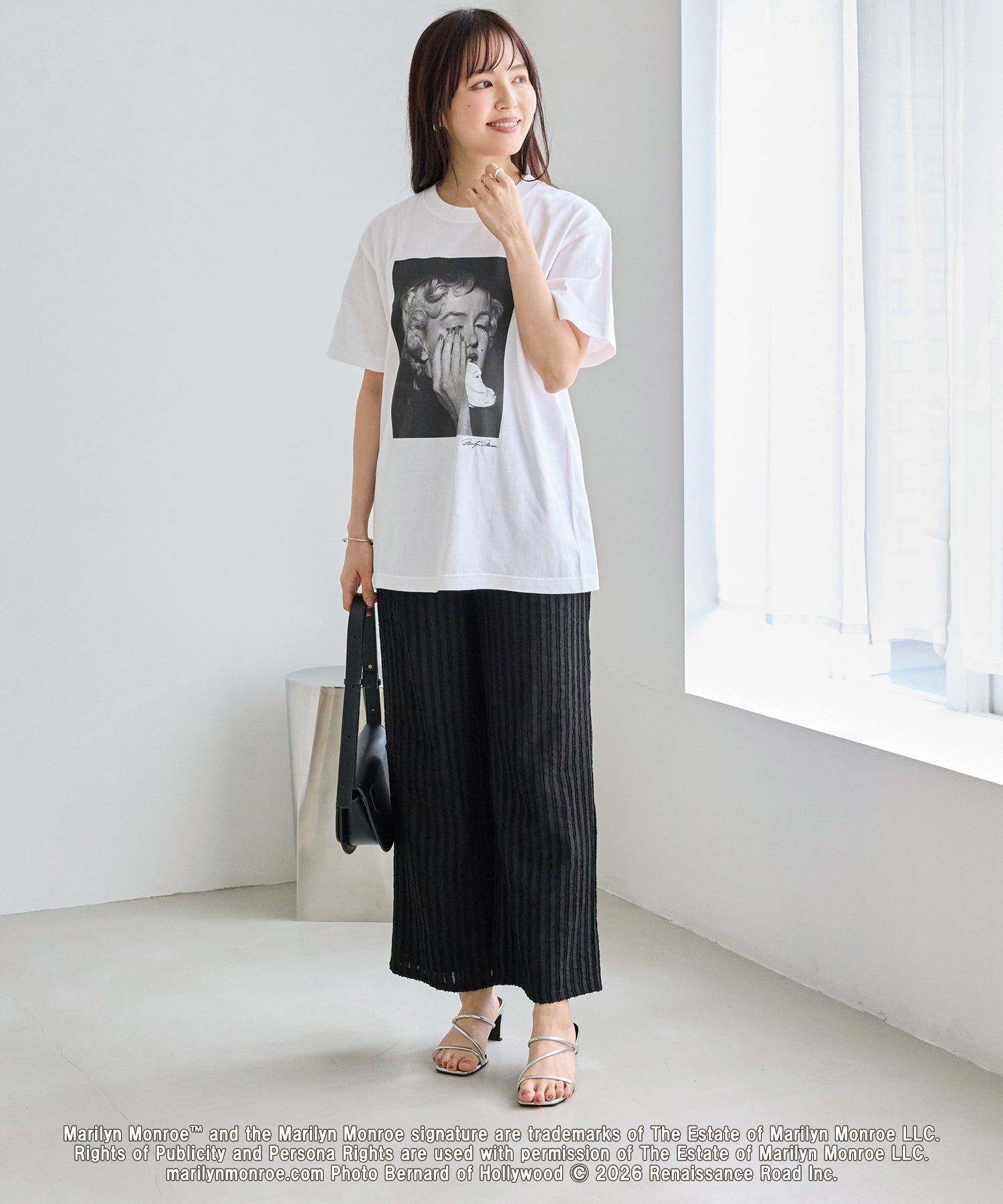 ストライプレースイージーパンツ