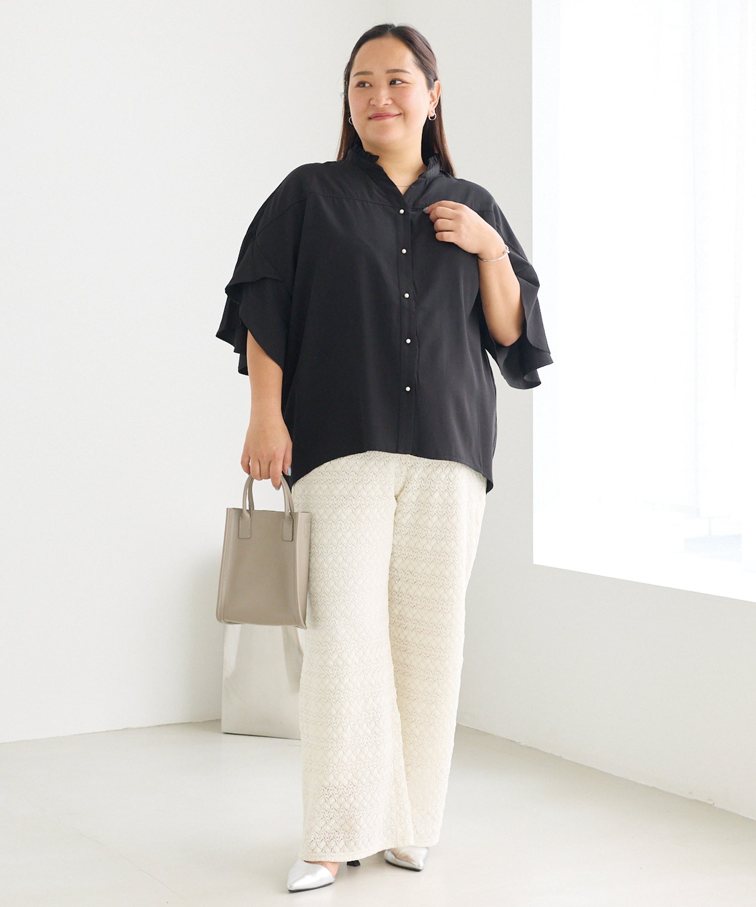 ブラック　model:161cm 着用サイズ:3L