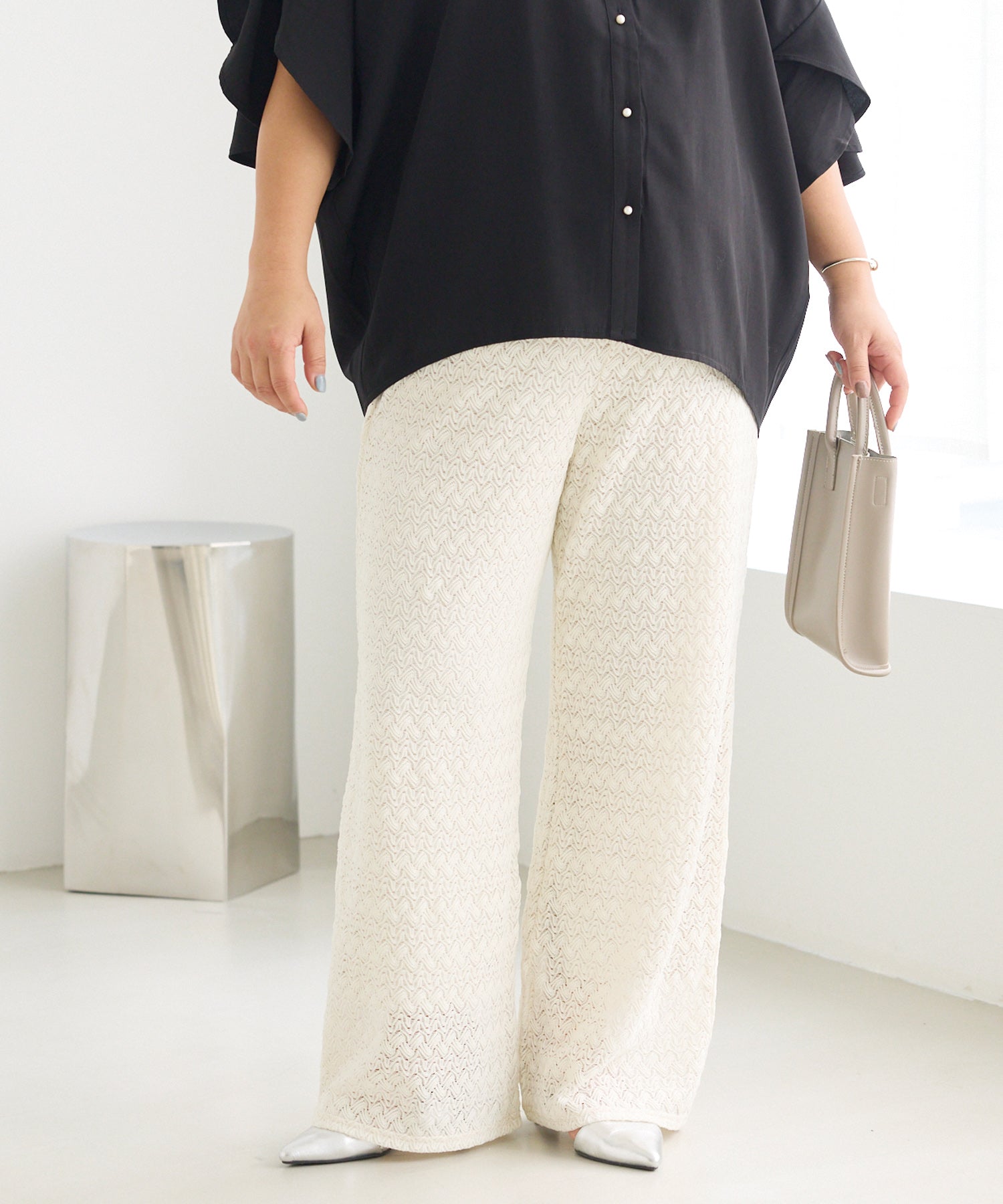 オフホワイト　model:161cm 着用サイズ:3L