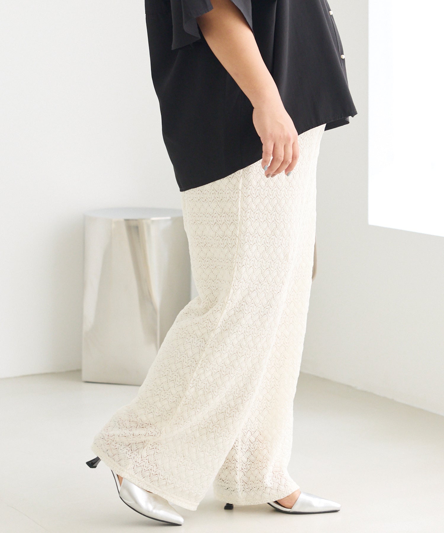 オフホワイト　model:161cm 着用サイズ:3L