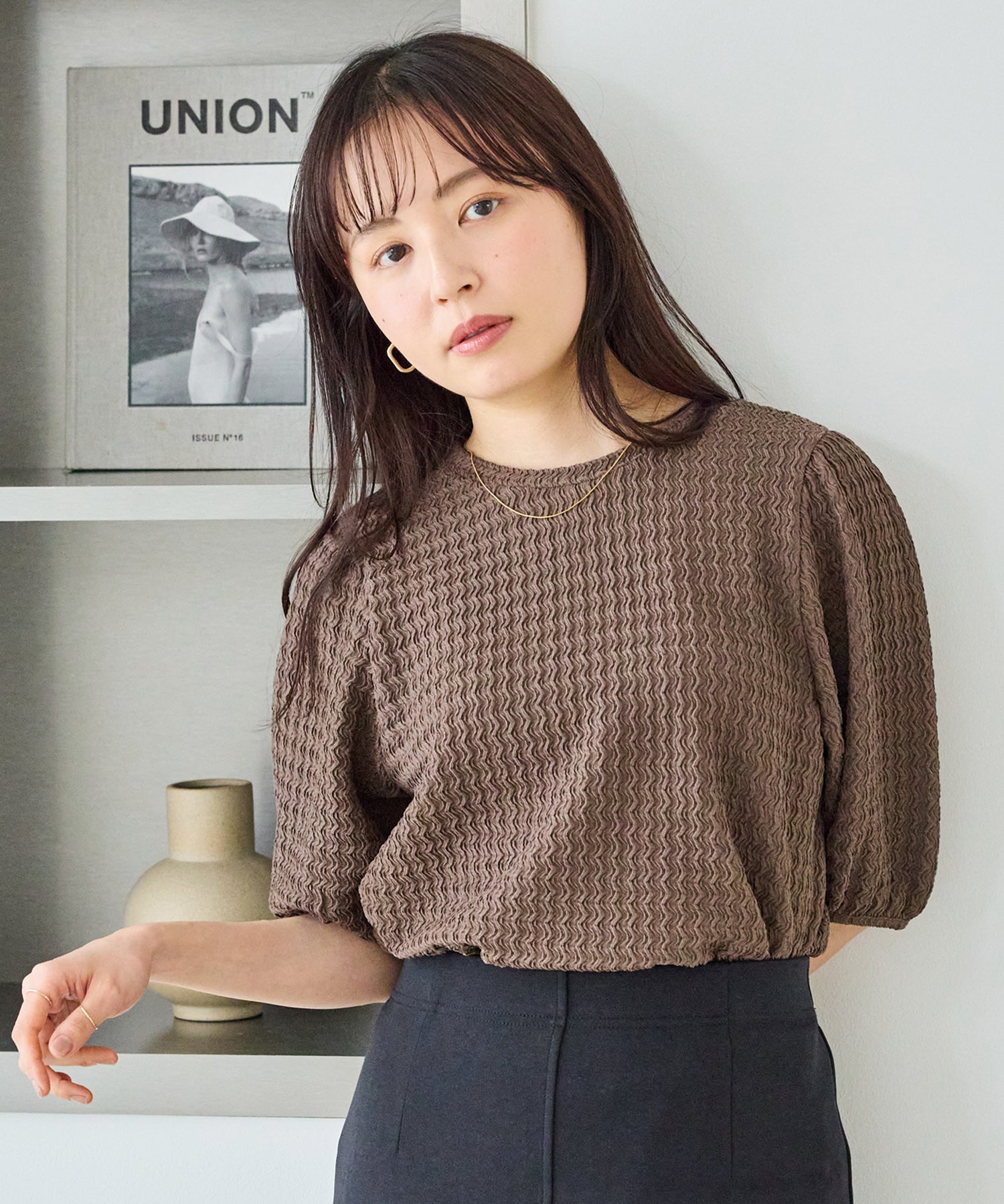 ブラウン　model:163cm 着用サイズ:M