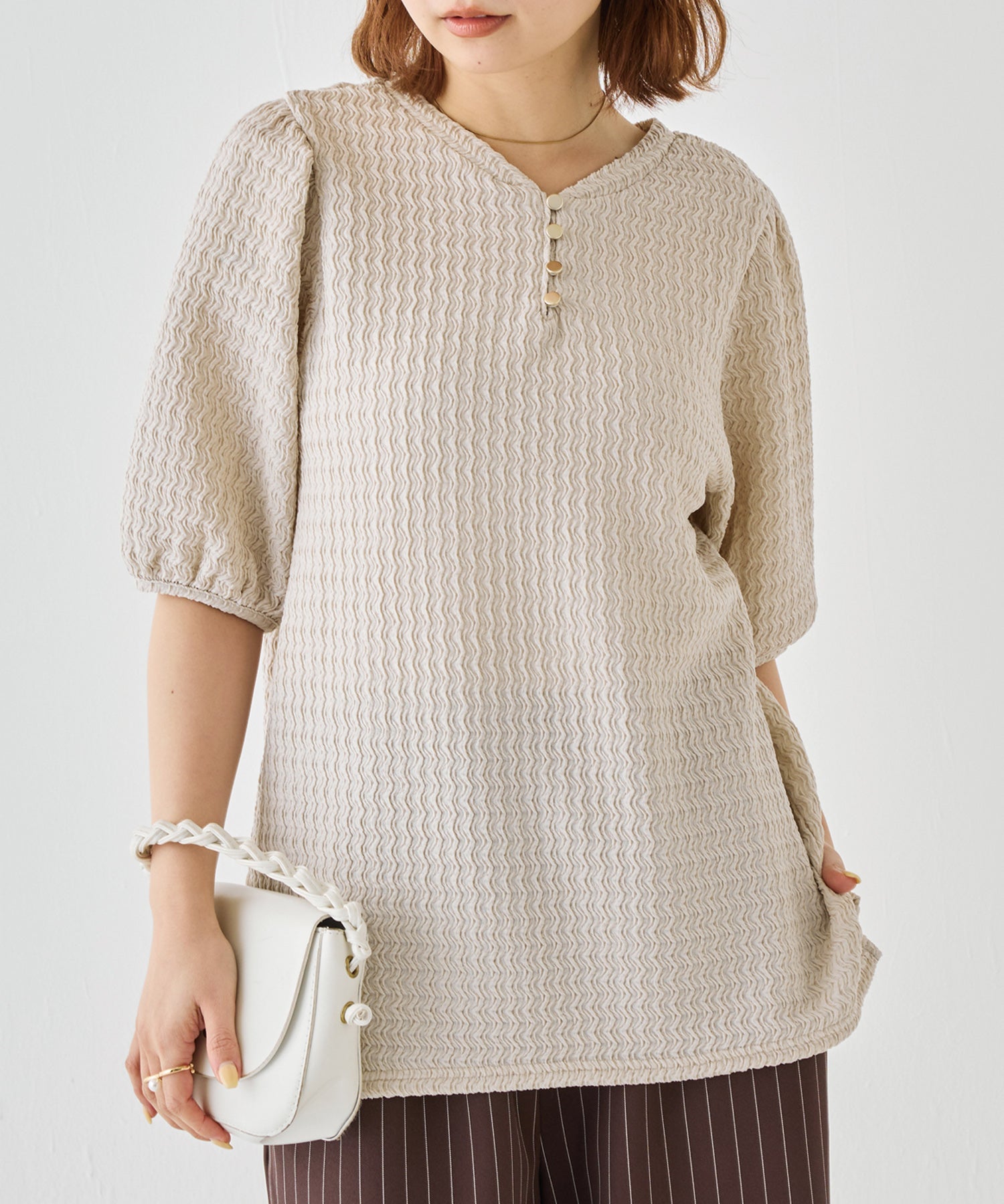 グレージュ　model:156cm 着用サイズ:M