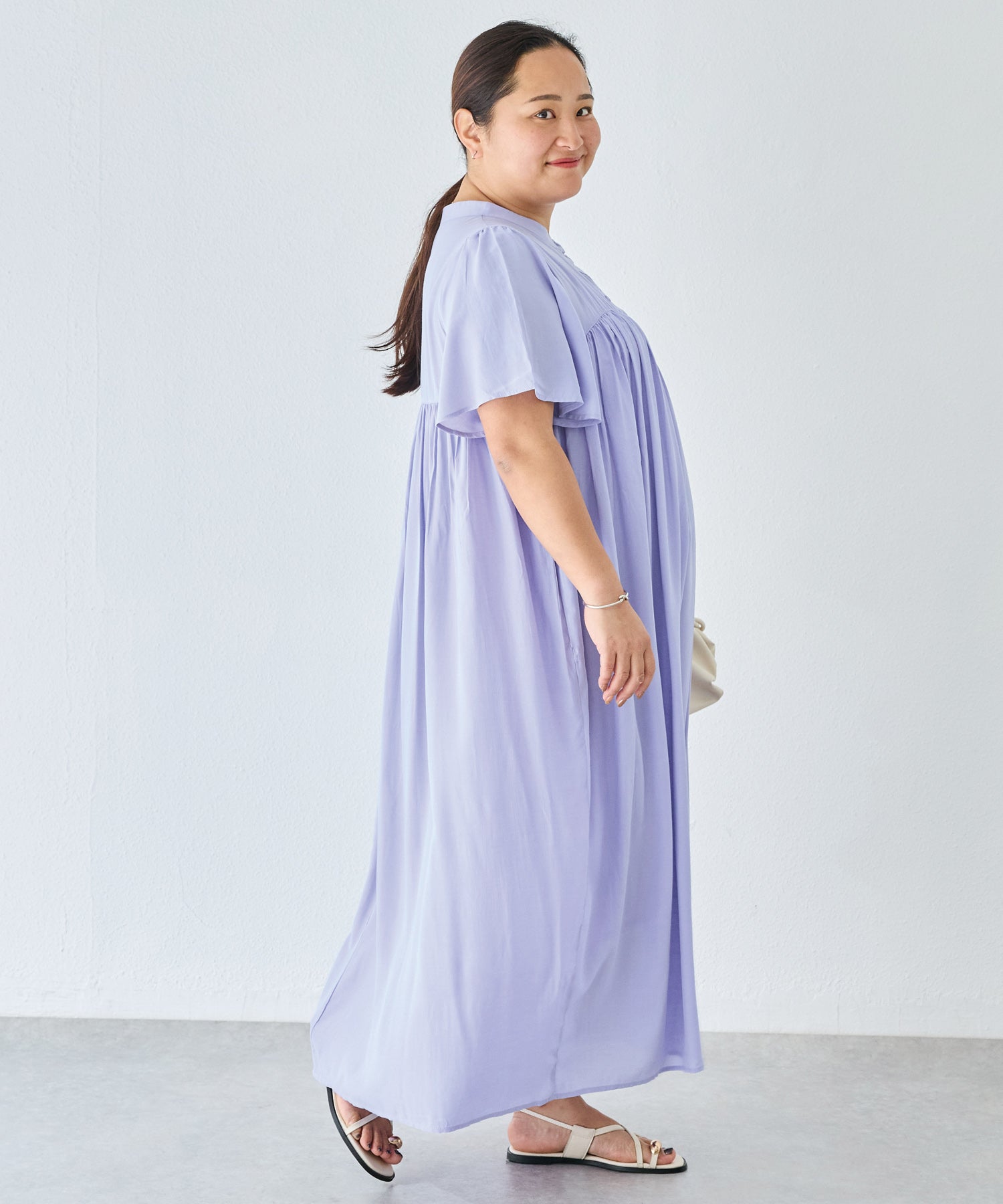 ラベンダー　model:161cm 着用サイズ:3L
