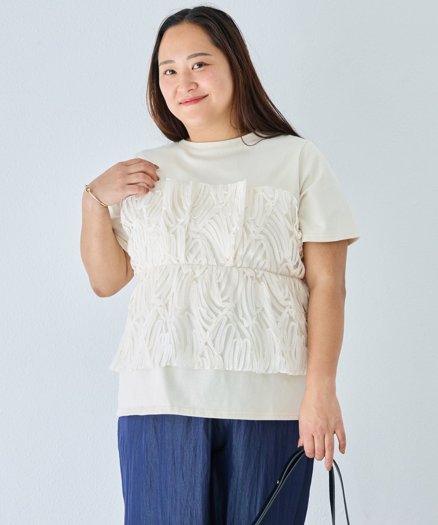 オフホワイト　model:161cm 着用サイズ:3L