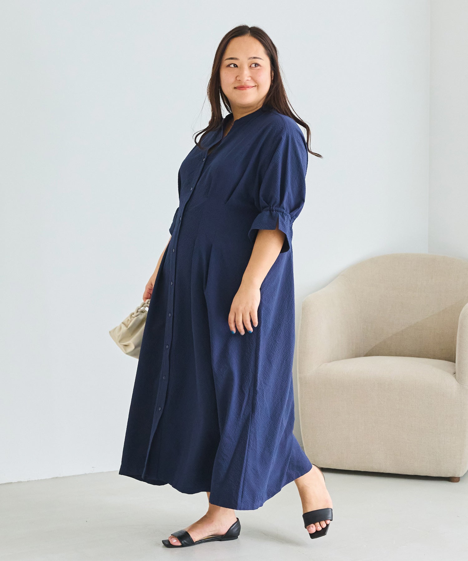 ネイビー　model:161cm 着用サイズ:3L