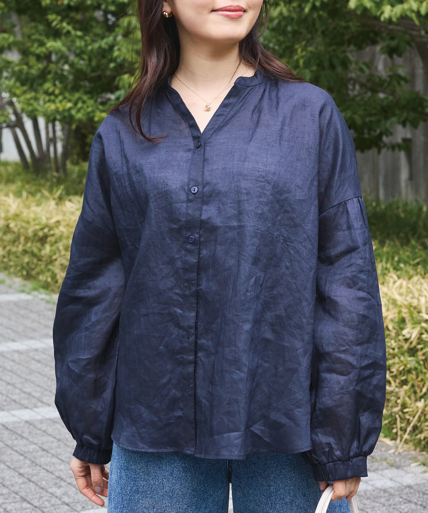 ネイビー　model:163cm 着用サイズ:M