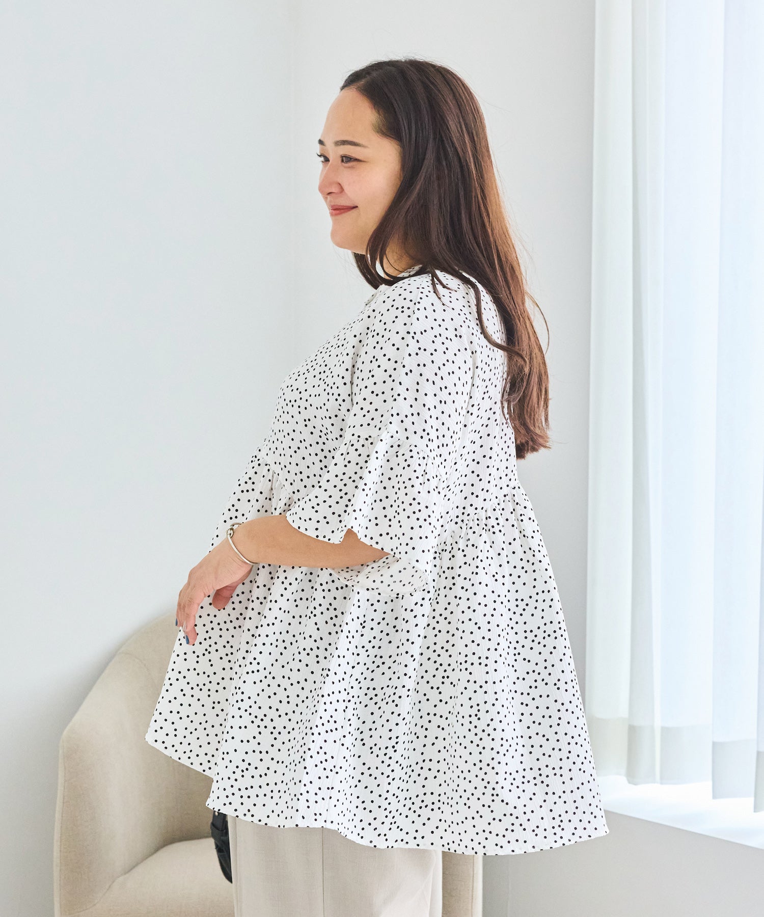 オフホワイト　model:161cm 着用サイズ:3L