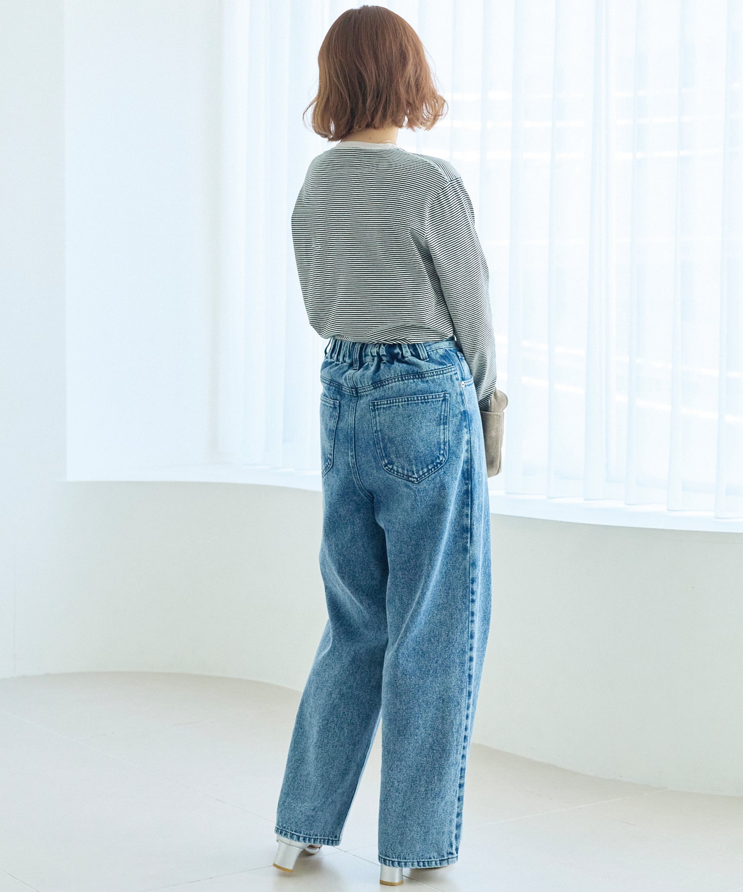 袖チュール切替プルオーバー