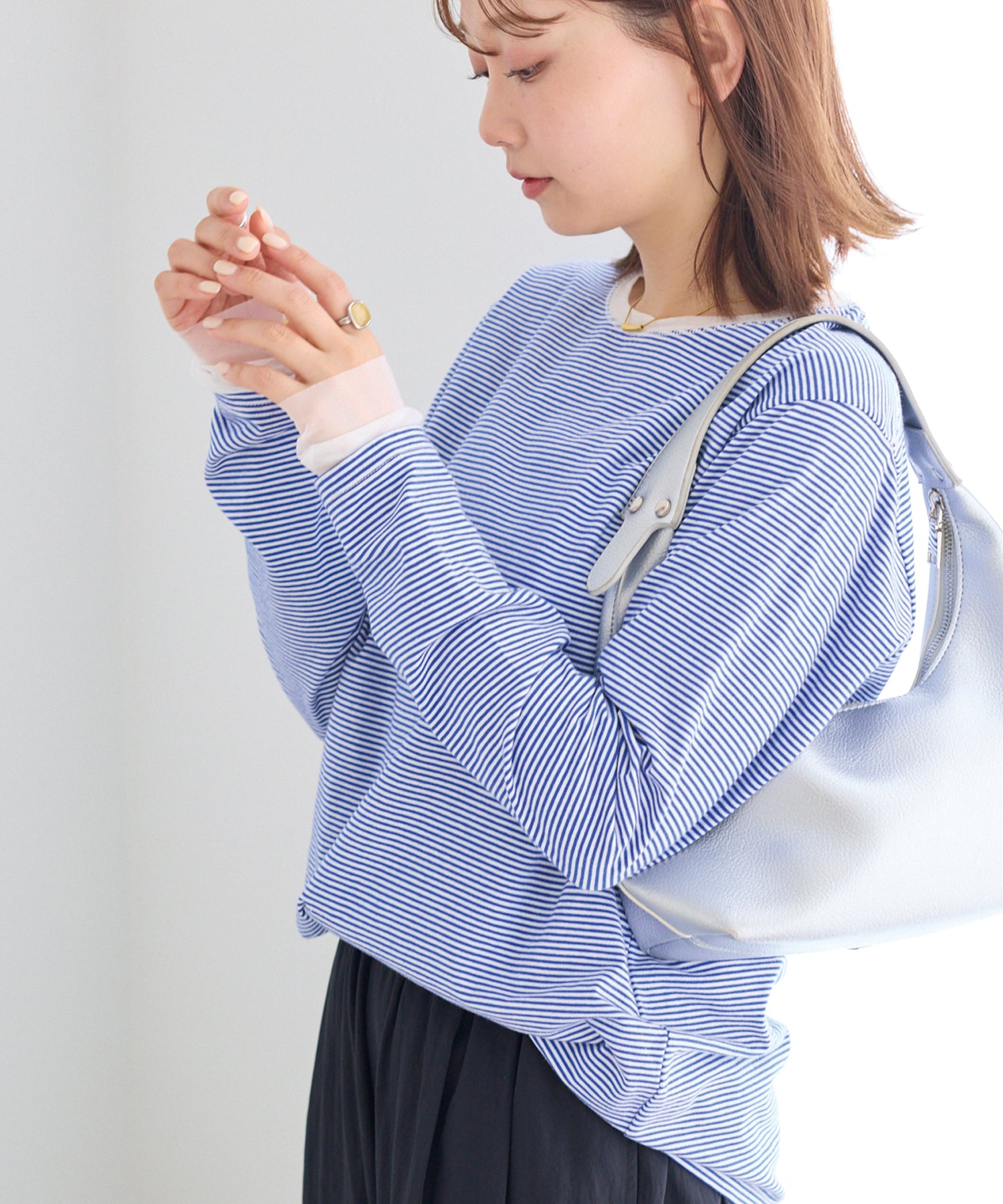 ブルー　model:156cm 着用サイズ:M