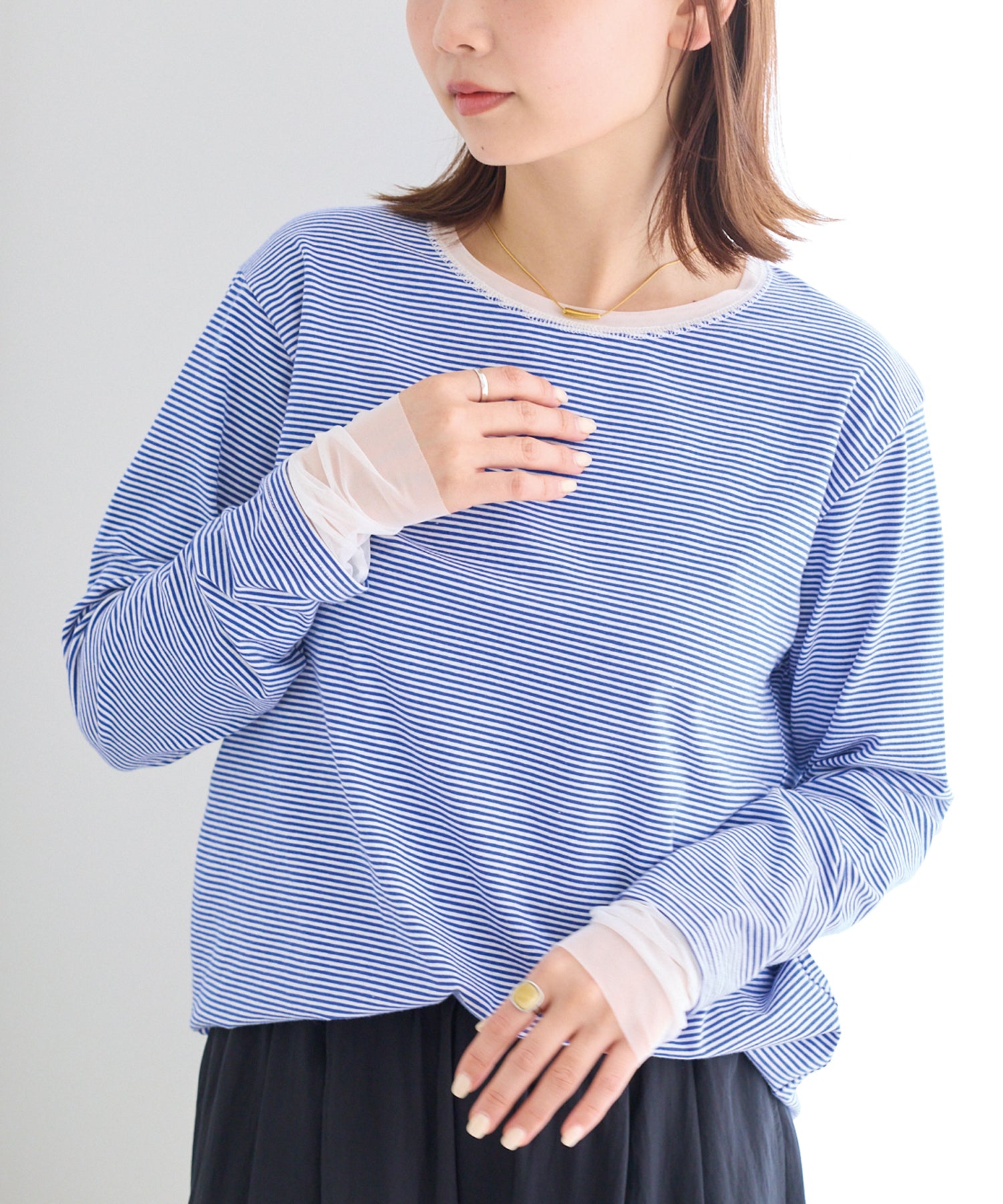 ブルー　model:156cm 着用サイズ:M