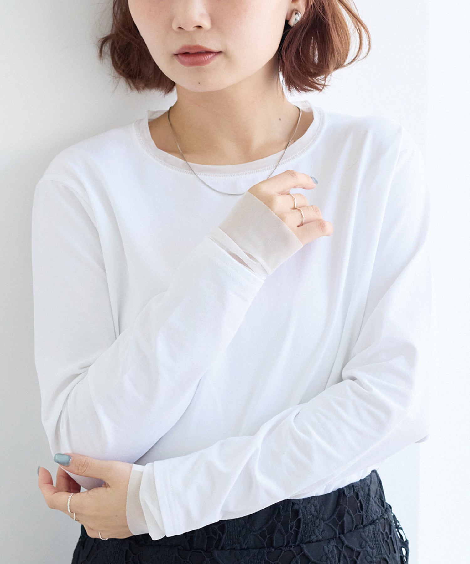 オフホワイト　model:156cm 着用サイズ:M