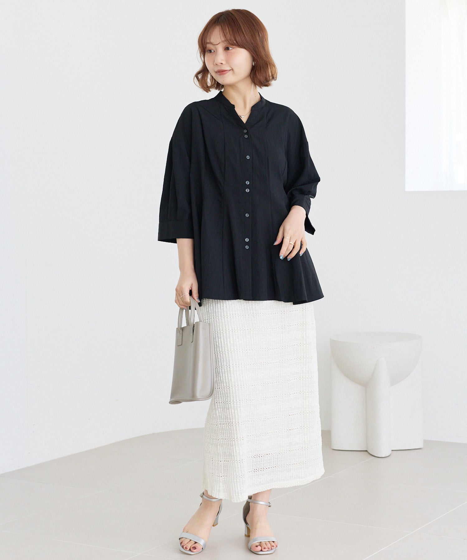 【洗える】レースプリーツナロースカート