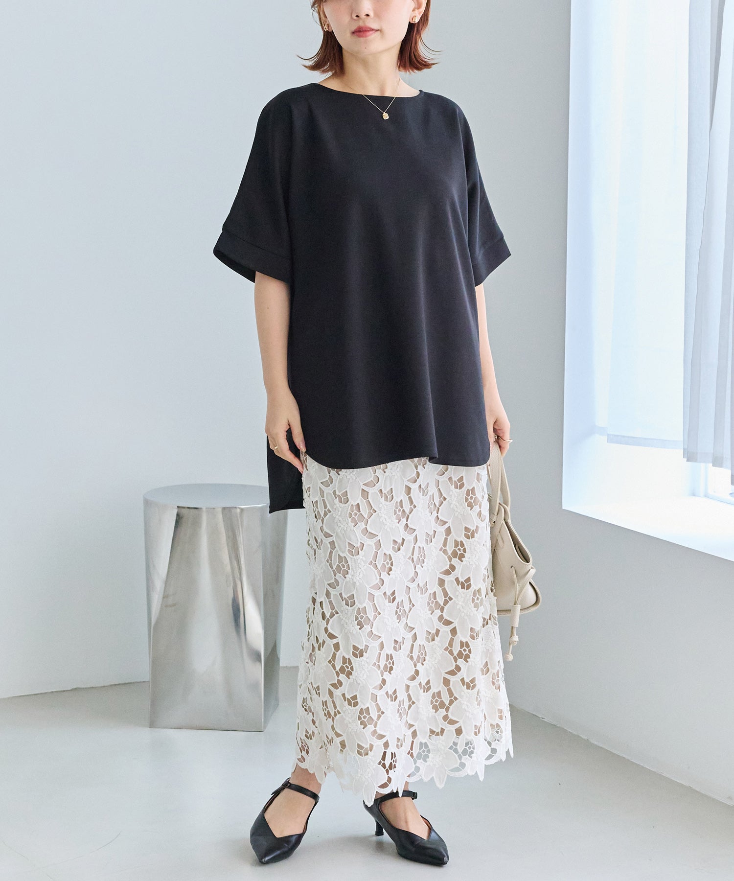 バックパールポンチプルオーバー