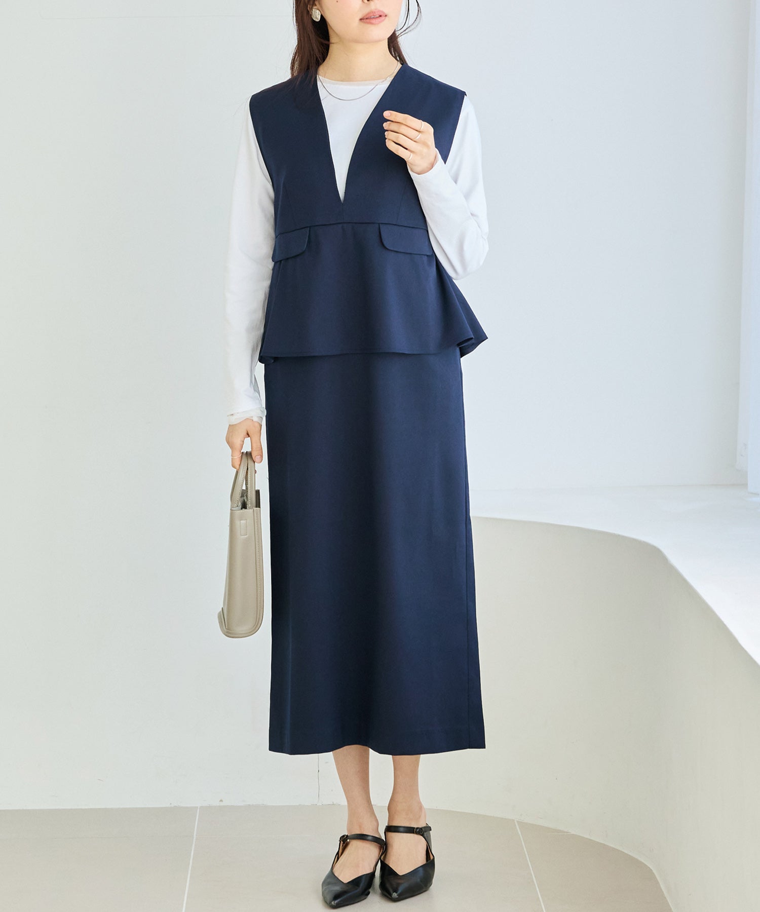 【好機能シリーズ】イージーケア｜フレアジャンスカワンピース