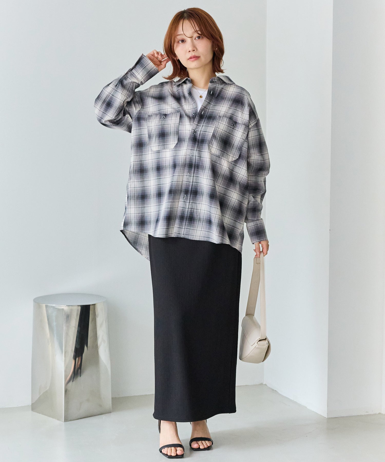 シアーチェックシャツ