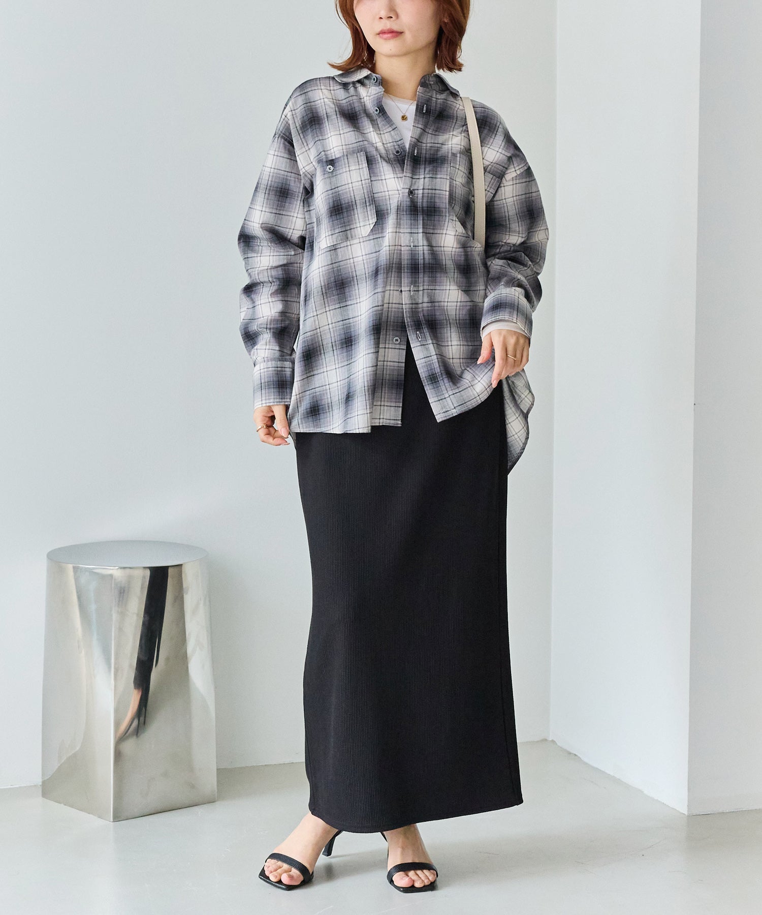 シアーチェックシャツ