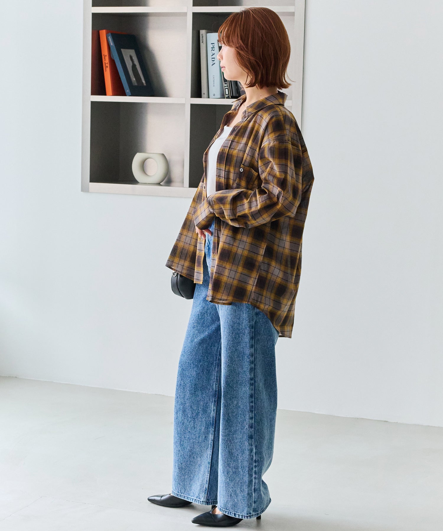 シアーチェックシャツ