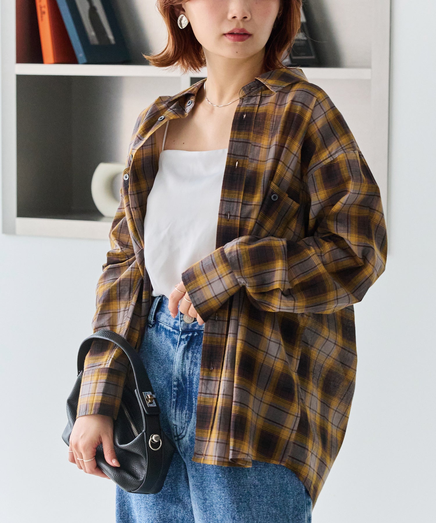 シアーチェックシャツ