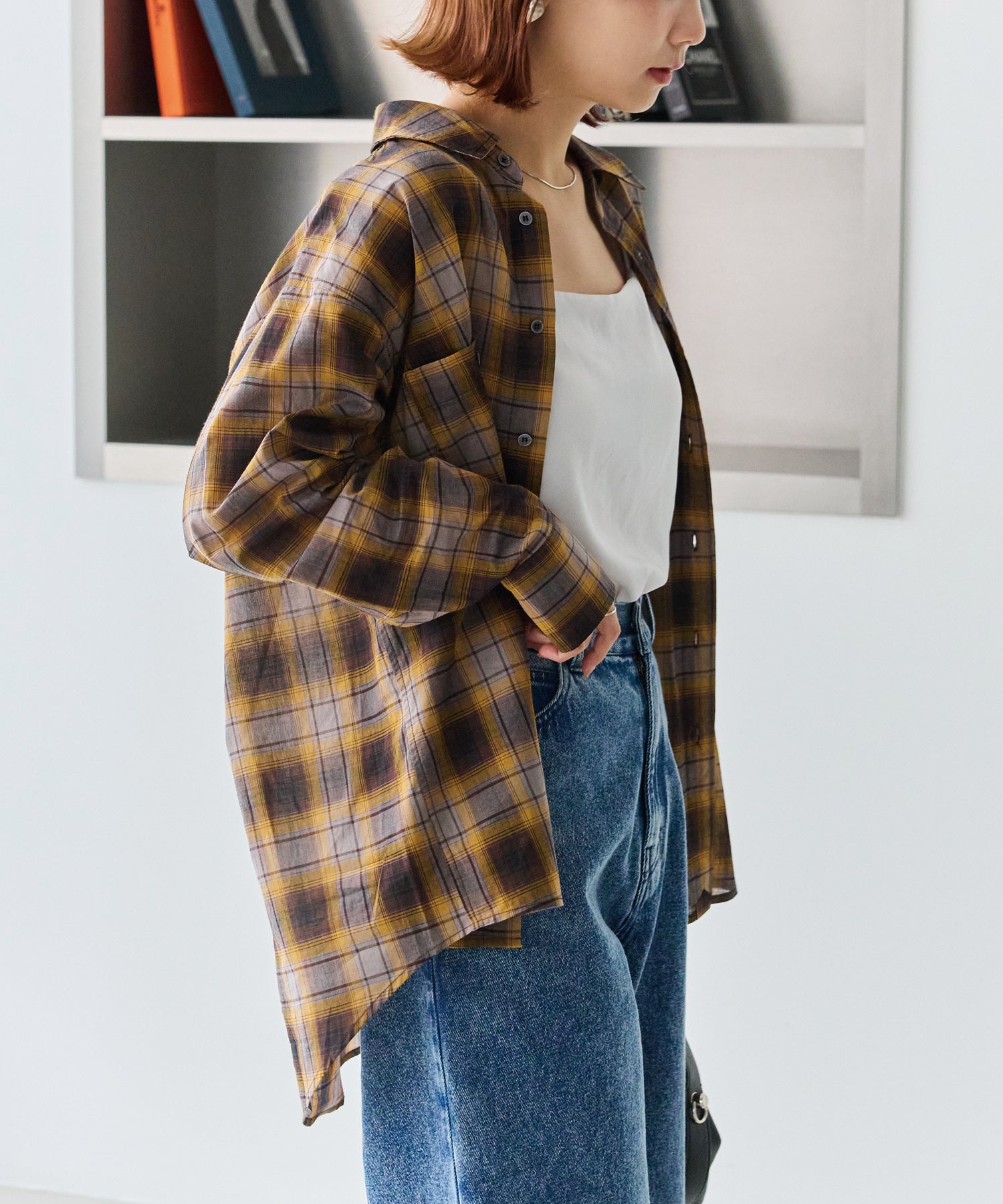 シアーチェックシャツ