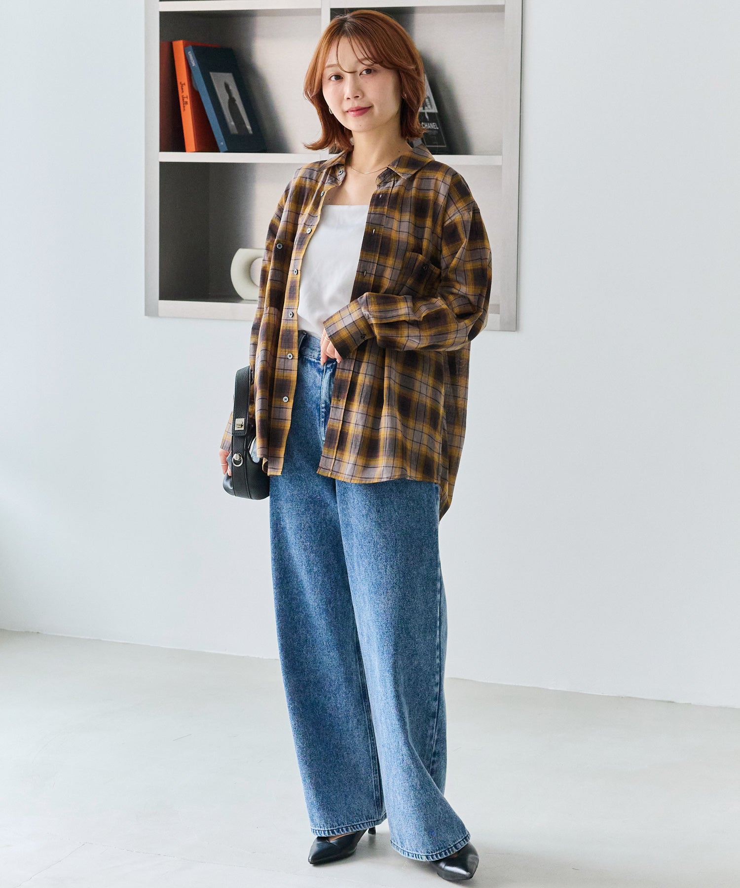 シアーチェックシャツ