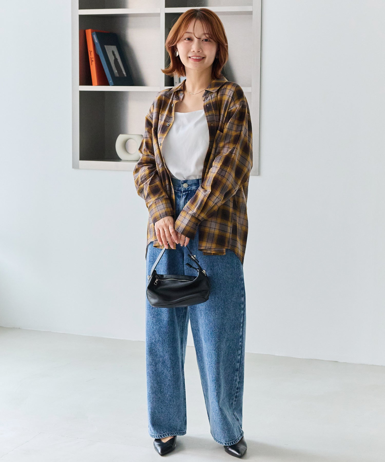 シアーチェックシャツ