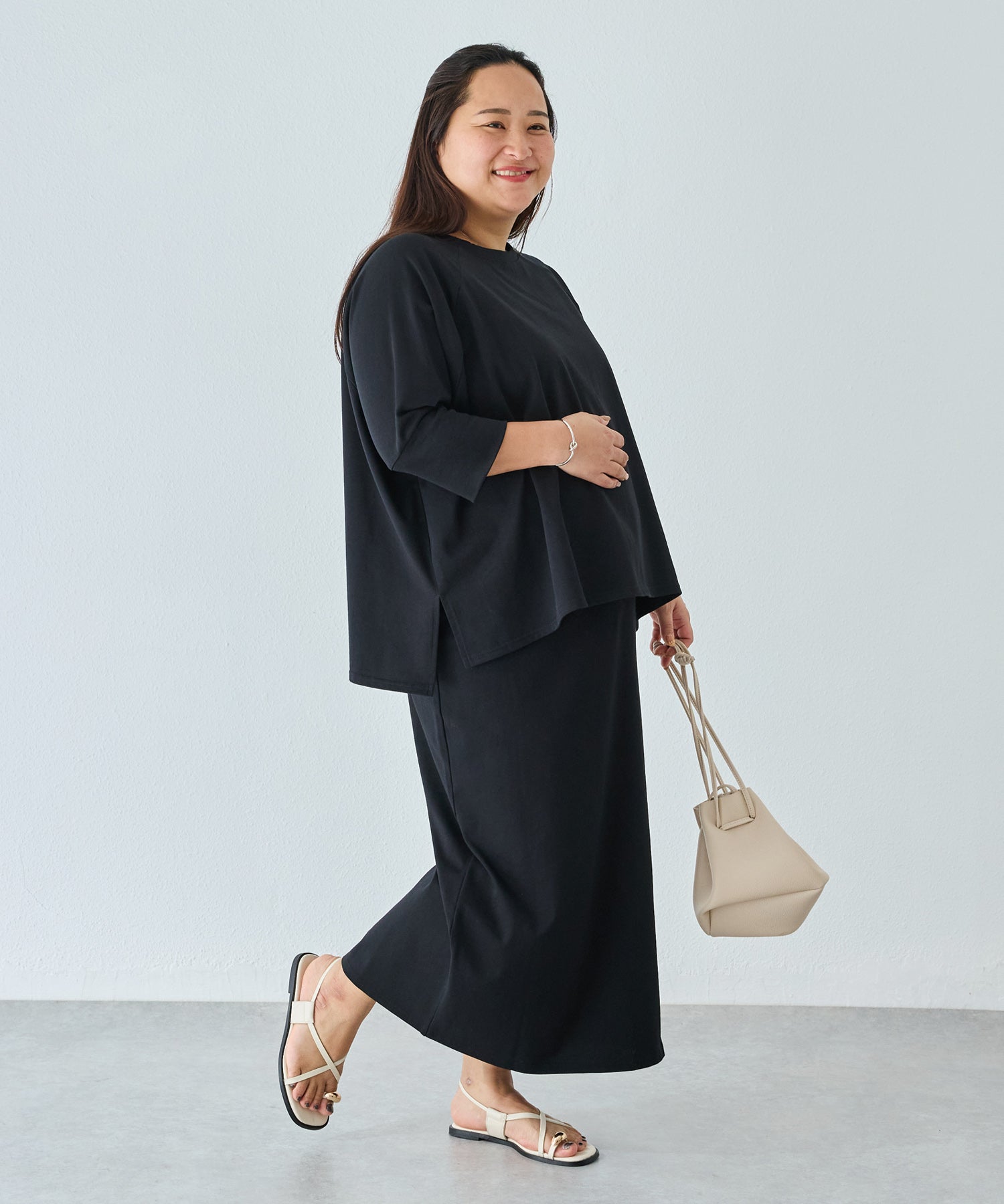 ブラック　model:161cm 着用サイズ:3L