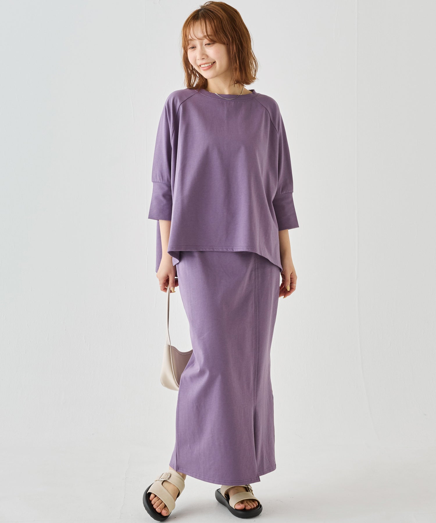 パープル　model:156cm 着用サイズ:M