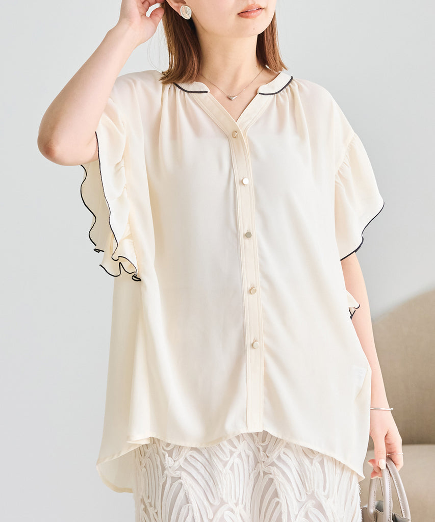 新品 未使用 LAVEANGE 前ボタンブラウス 半袖 LL オフホワイト 新品 未使用 LAVEANGE 前ボタンブラウス 半袖 LL オフホワイト - メルカリ