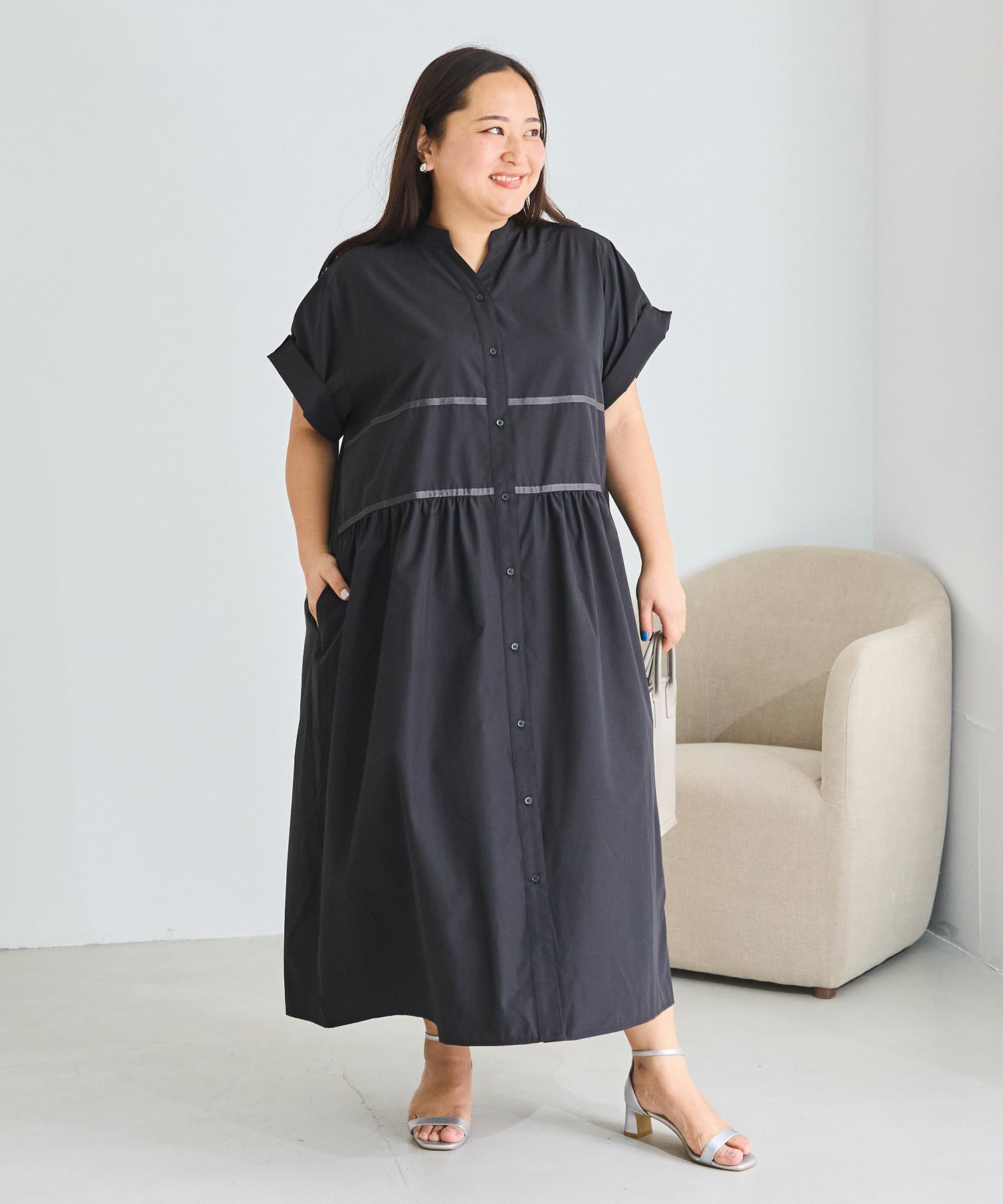 ブラック　model:161cm 着用サイズ:3L
