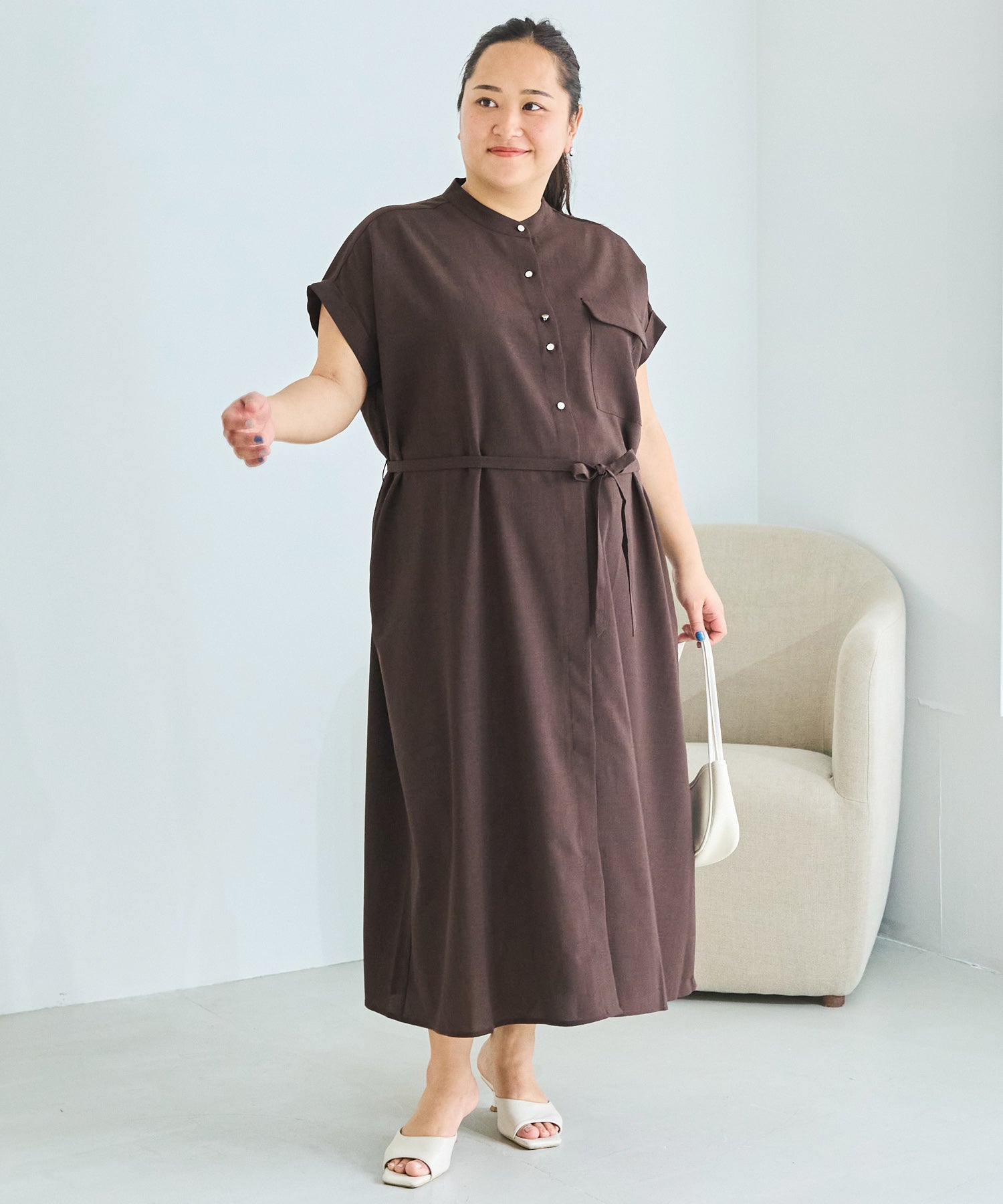 ブラウン　model:161cm 着用サイズ:3L