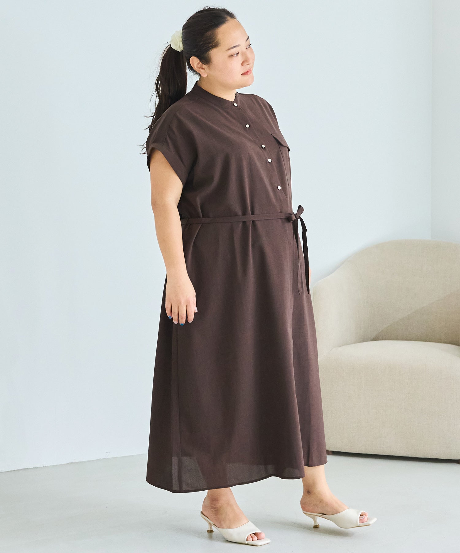 ブラウン　model:161cm 着用サイズ:3L