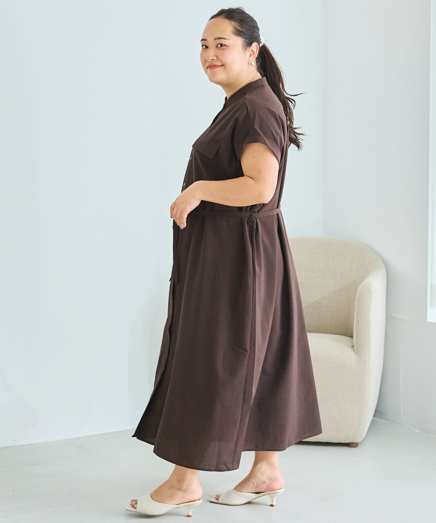 ブラウン　model:161cm 着用サイズ:3L