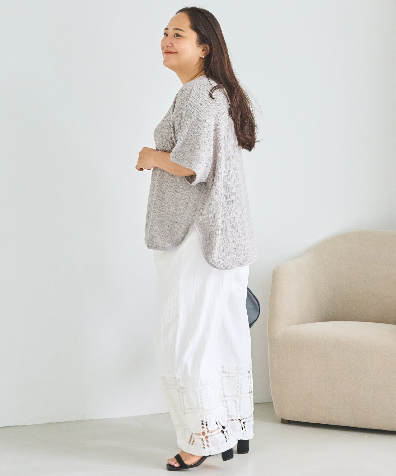 グレー　model:161cm 着用サイズ:3L