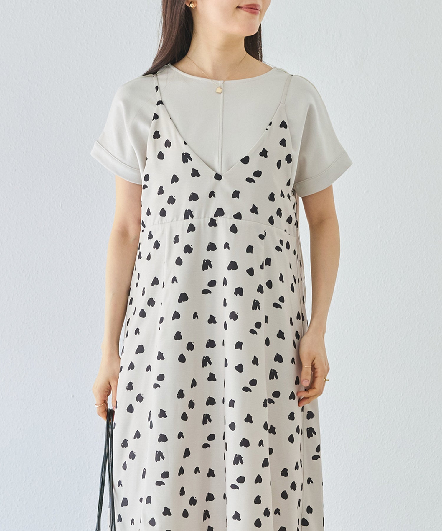ベージュ　model:162cm 着用サイズ:M