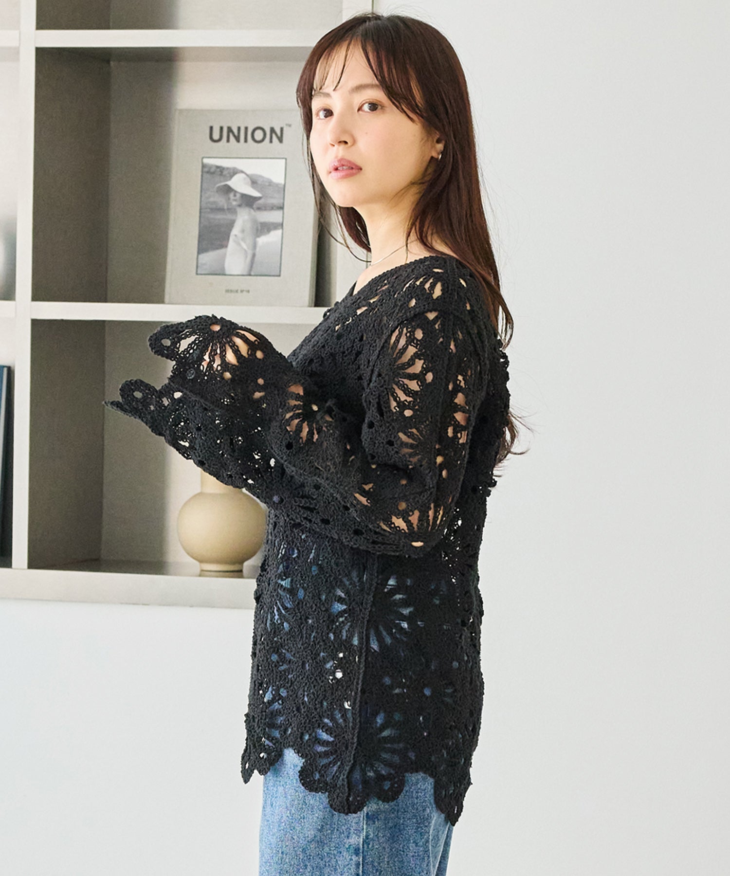 クロシェニットプルオーバー