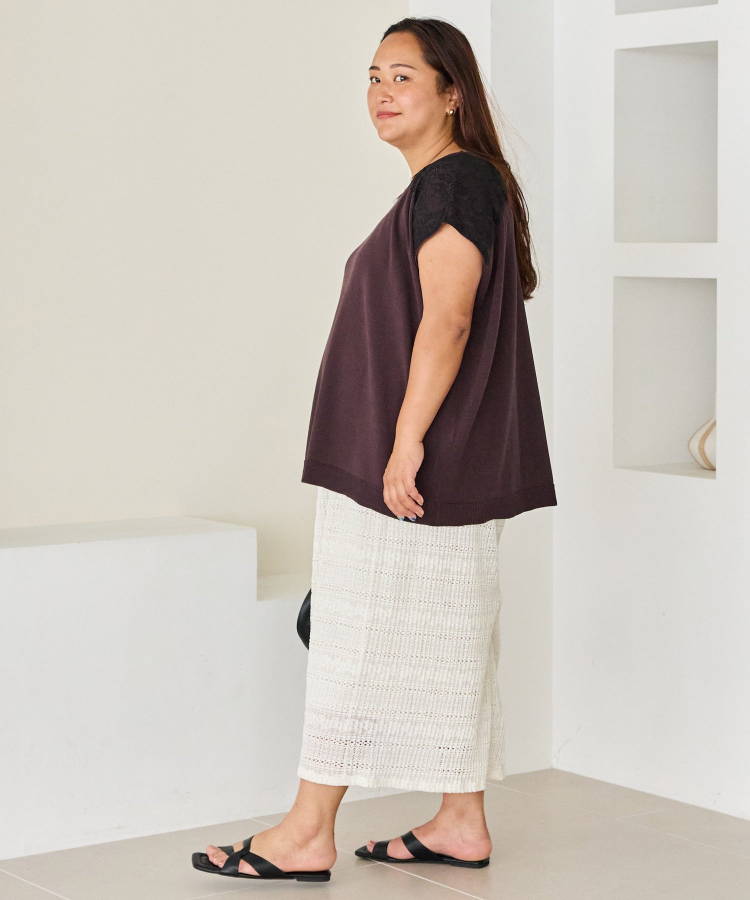 ブラウン　model:161cm 着用サイズ:3L