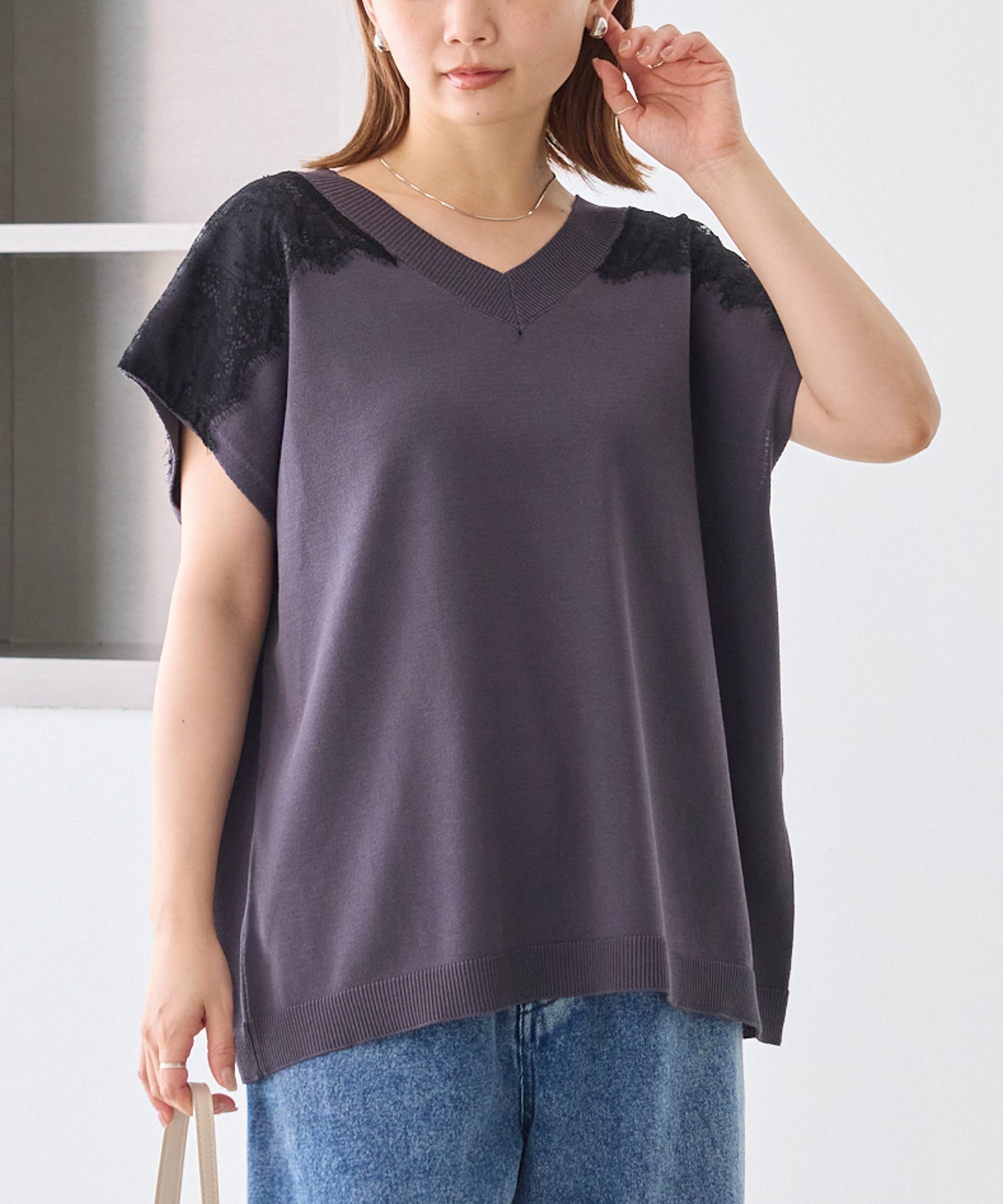 チャコールグレー　model:156cm 着用サイズ:F