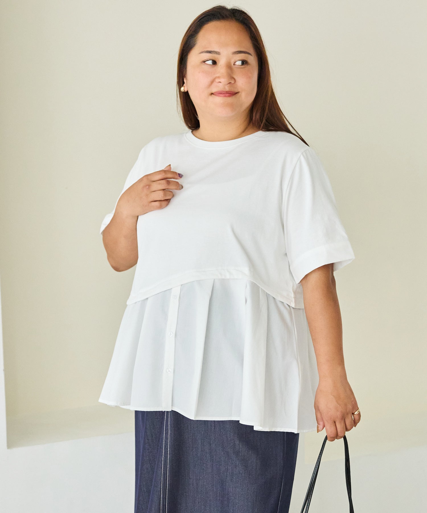 オフホワイト　model:161cm 着用サイズ:3L