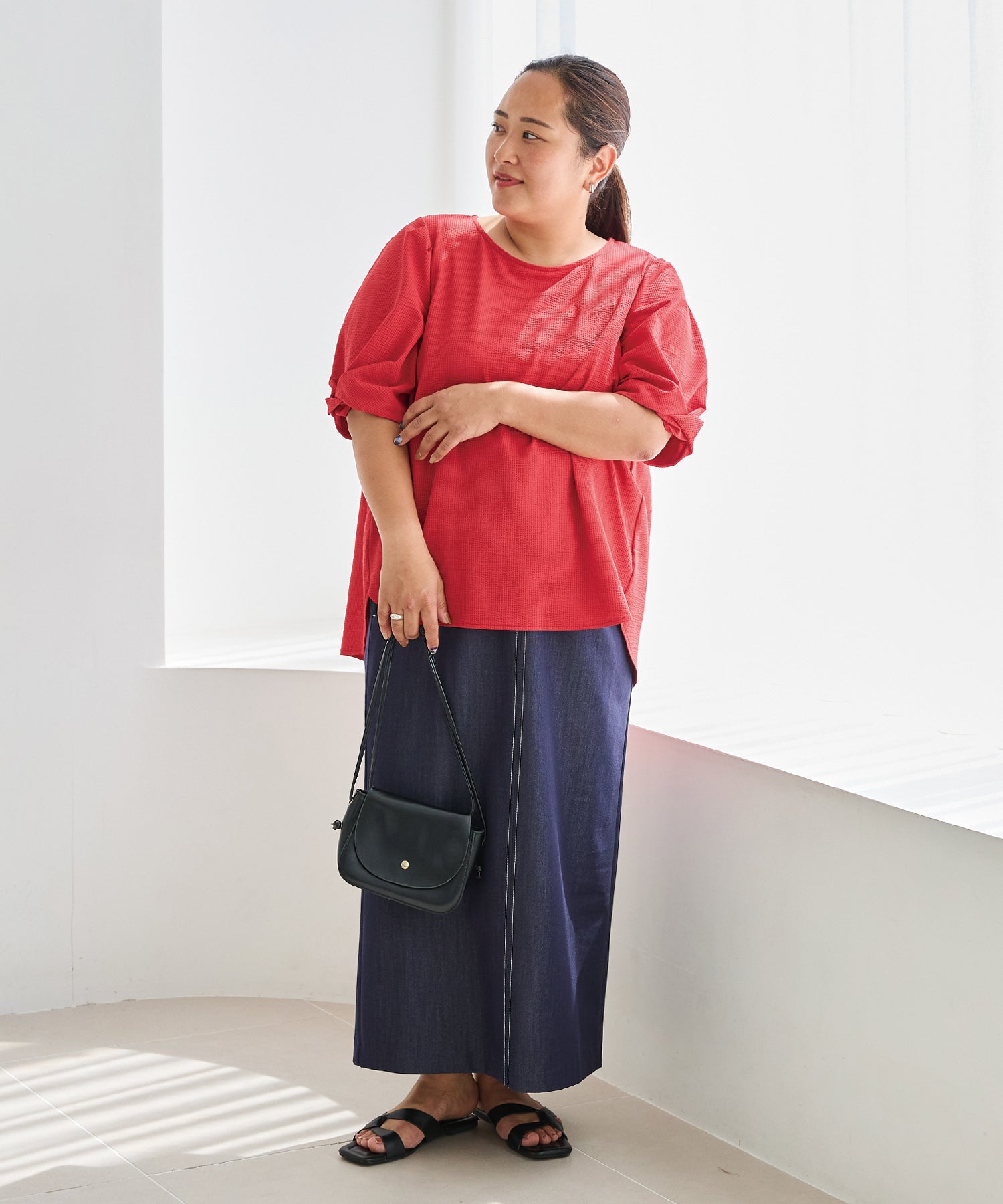 レッド　model:161cm 着用サイズ:3L