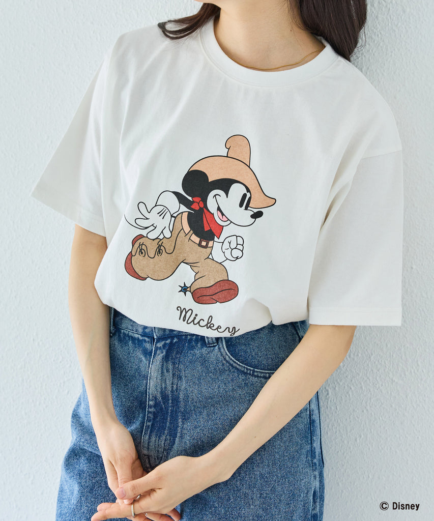 Disney】別注 ＜ミッキー＞ウエスタン バックプリントTシャツ | ラビ