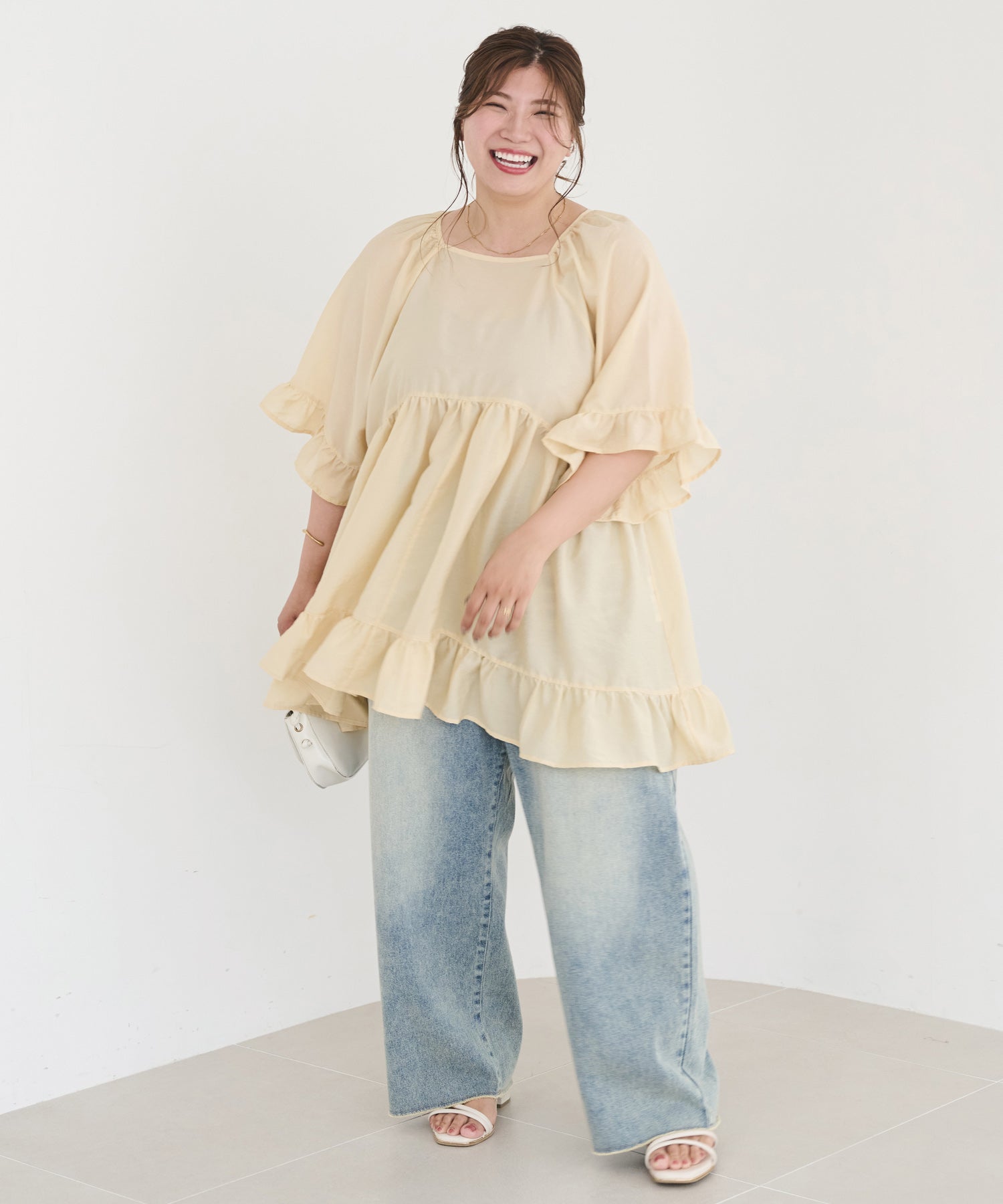 ブルー　model:162cm  着用サイズ:4L