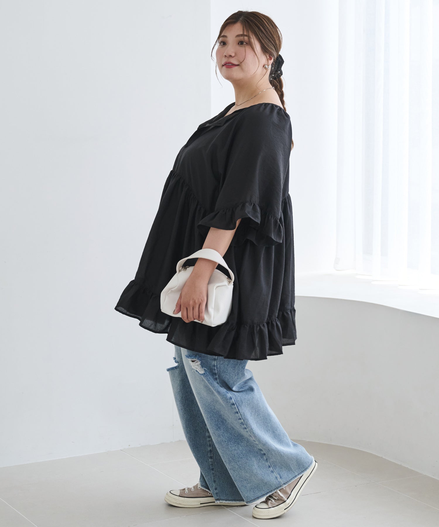 ブルー　model:162cm  着用サイズ:4L