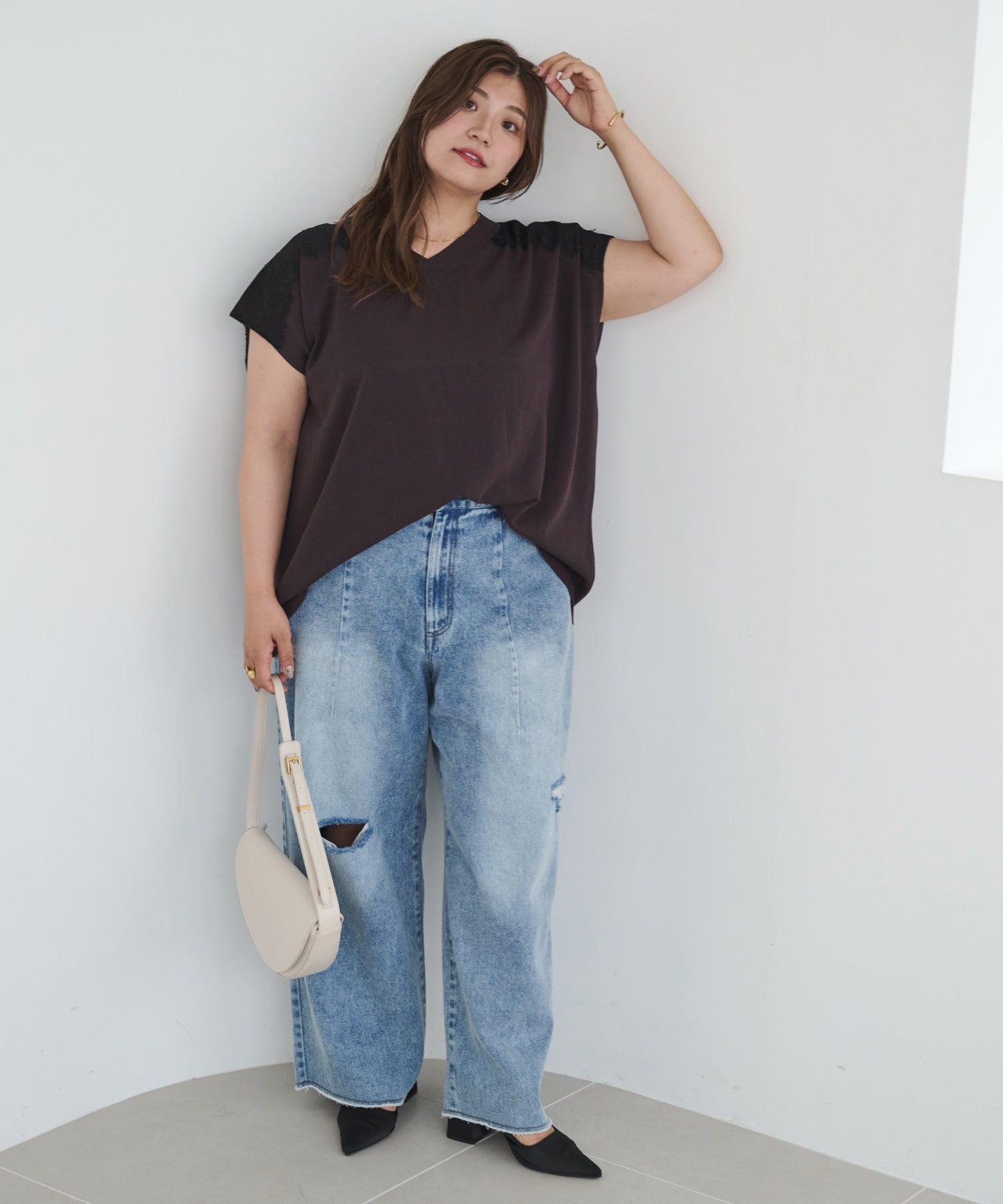 ブルー　model:162cm  着用サイズ:4L